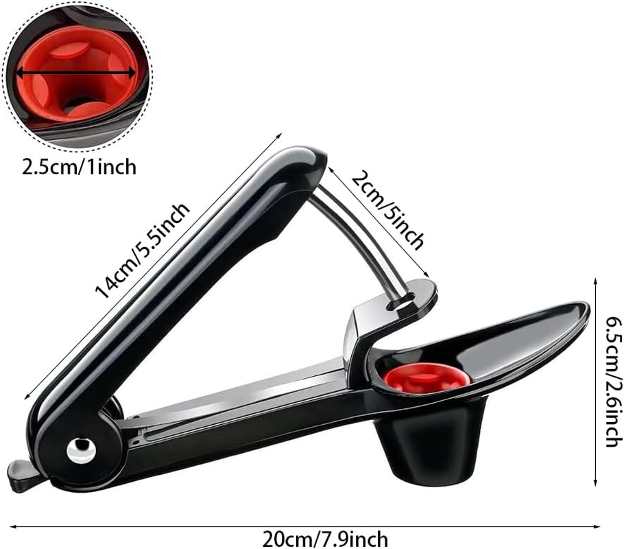 1Pc Heavy-Duty Cherry Pitter & Olive Stoner Tool - Space-Saving Lock Design, Multi-Function Manual Seed Remover for Cherries, Olives, Jam Making - Durable Kitchen Tool，Black image number 2