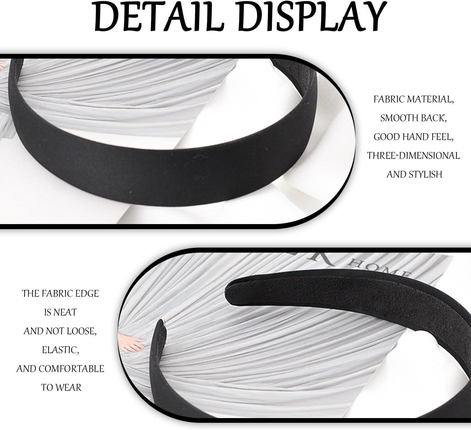 4 Pieces Black Headband, Solid Bang Decoration, Women'S Fashion Hair Accessories, Classic image number 5