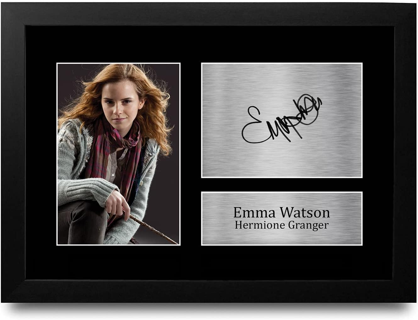 HWC Trading FR A3 Radcliffe, Watson & Grint Harry Potter Ron Weasley, Hermione Granger Gifts Printed Signed Autograph Picture for Movie Memorabilia Fans - A3 Framed