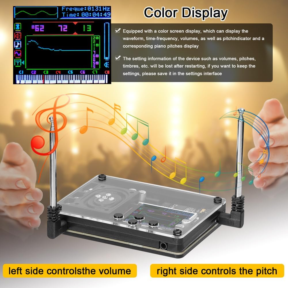 Mingzhe Type-C Interface O Theremin Musical Module Vintage Electronic Ingenious Instrument Multiple Voices Adjustable Wi Color Screen Display image number 3