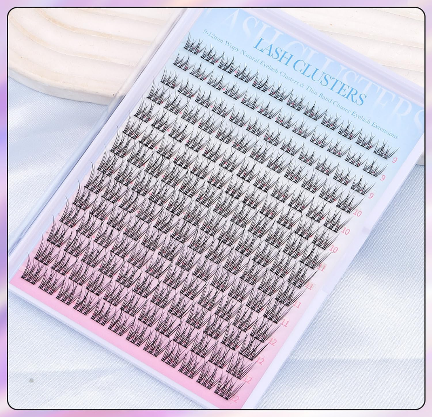 Natural Lash Extensions Kit 168Pcs Wispy Cluster Lashes 9-12MM Lash Extensions Tweezers Set - Natural Volume Effect Easy at Home Set image number 4