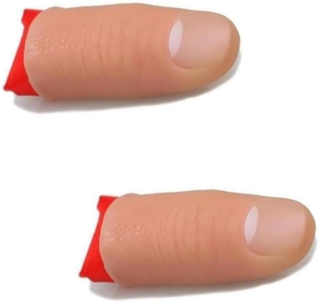 2Pcs Thumb Tip Magic Tricks Fake Thumb Tip Silk Vanish Magic Disappearing Silk Fake Thumb Tip Magic Trick Gimmick Magician Accessory Close up Illusions Making Objects Appear/Disappear, Decoration image number 3