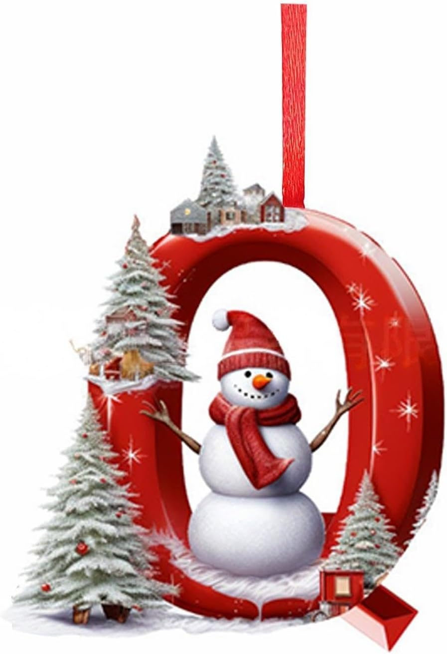 Snurbi 26 2D Letter Christmas Ornaments - Personalised Christmas Tree Decorations for DIY Hanging Letter Christmas Tree Decor (D) - C image number 4