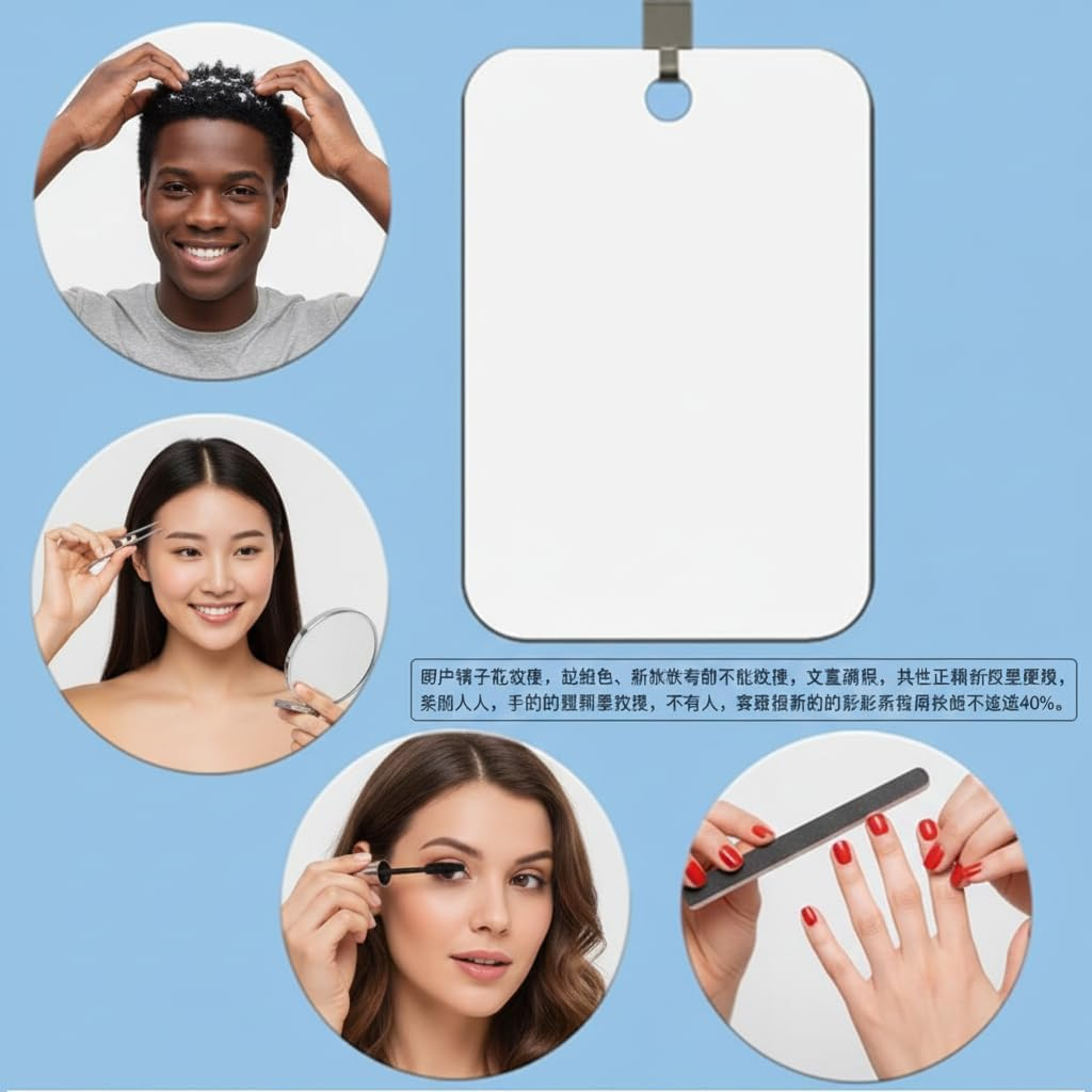 IMTKOOCO anti Fog Shower Mirror Large Size with Suction Hook - Fogless Shower Mirror for Shaving Grooming Bathroom Durable Mirror Bathroom Mirror Shower Mirror Large Mirror image number 6