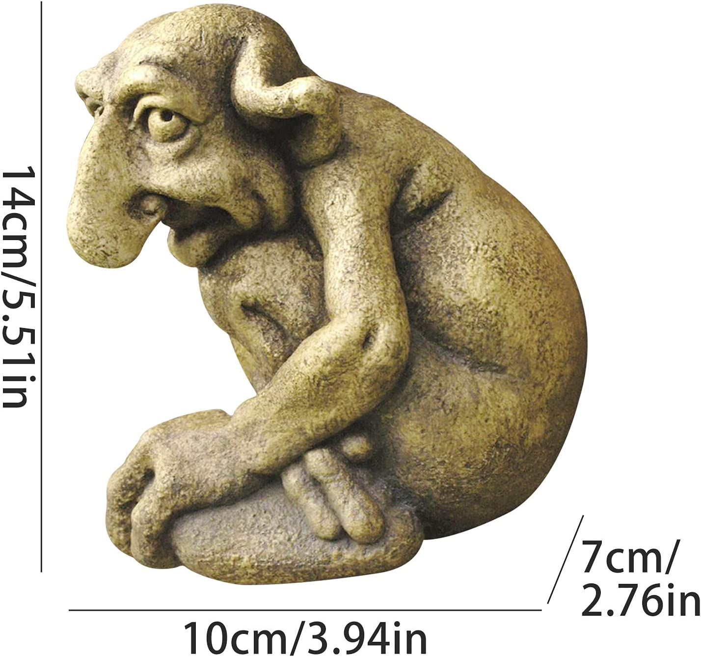 Troll Statues Home Decor, Gargoyle Statues, Cast Stone Trolls, Gothic Sculpture Home Garden Art Decorations, Exquisite Stone Statues for Indoor Outdoor image number 6