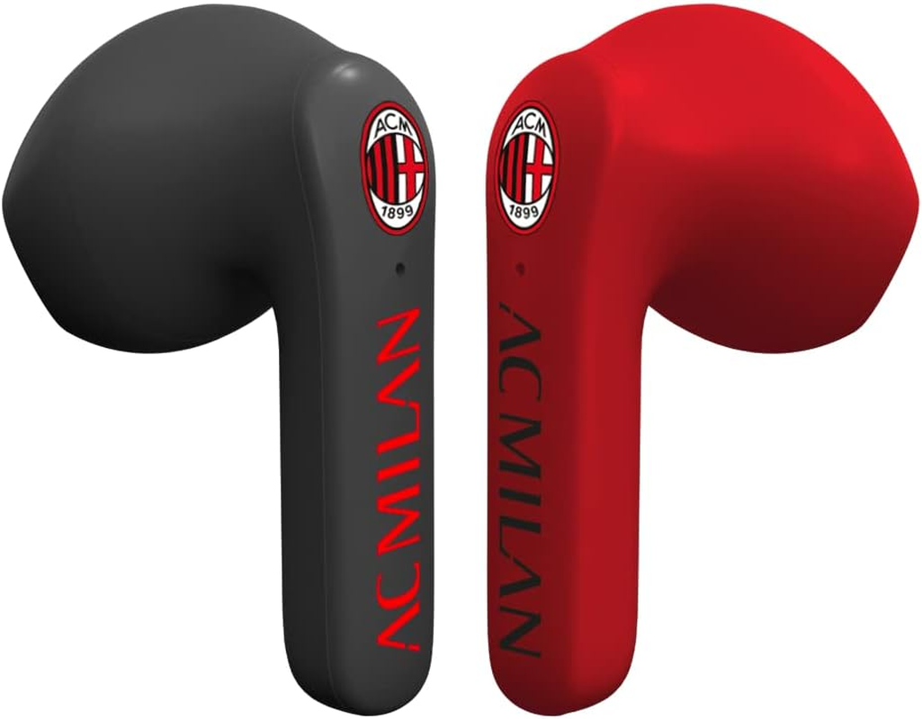 AC Milan Techmade Wireless In-Ear Headphones with Charging Box Red/Black image number 1