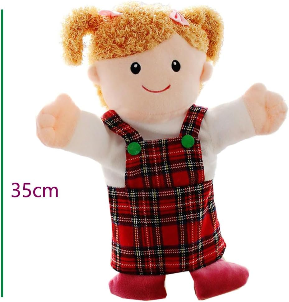 Family Style Hand Puppets Soft Plush Puppets Family Members Hand Puppets Cute Toys for Kids Storytelling Imaginative Pretend Play Teaching (Sister) image number 1