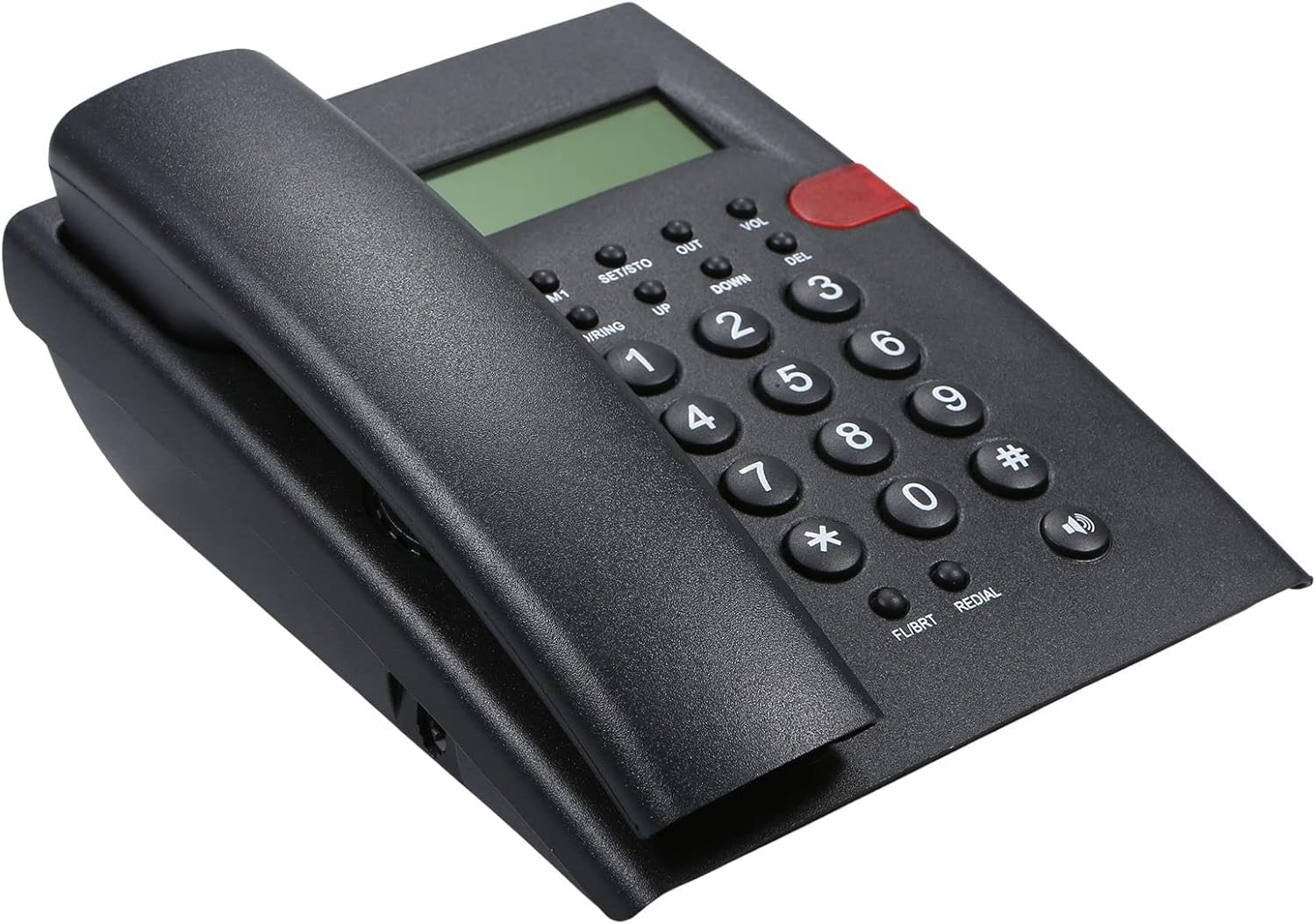 ACAGALA Desktop Battery-Free Landline Telephone with Caller Identification Adjustable LCD Screen Brightness Black(Us Telephone Line) image number 4