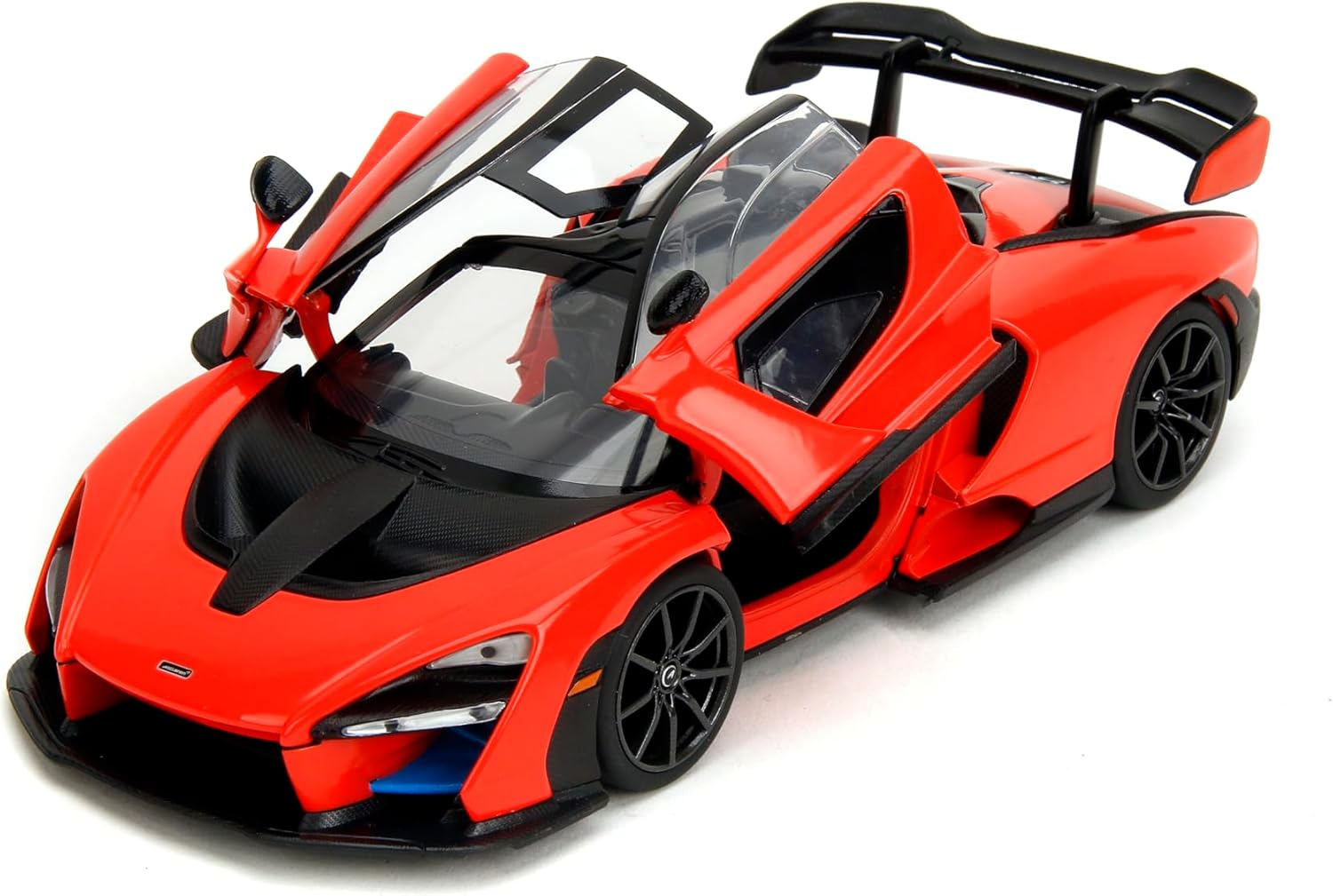Jada Toys Mclaren Senna - Fast & Furious 1:24 Scale Die-Cast Vehicle &ndash; Detailed Interior, Opening Hood, Doors, and Trunk &ndash; Collectible Model Car for Ages 8+ - Orange/Black