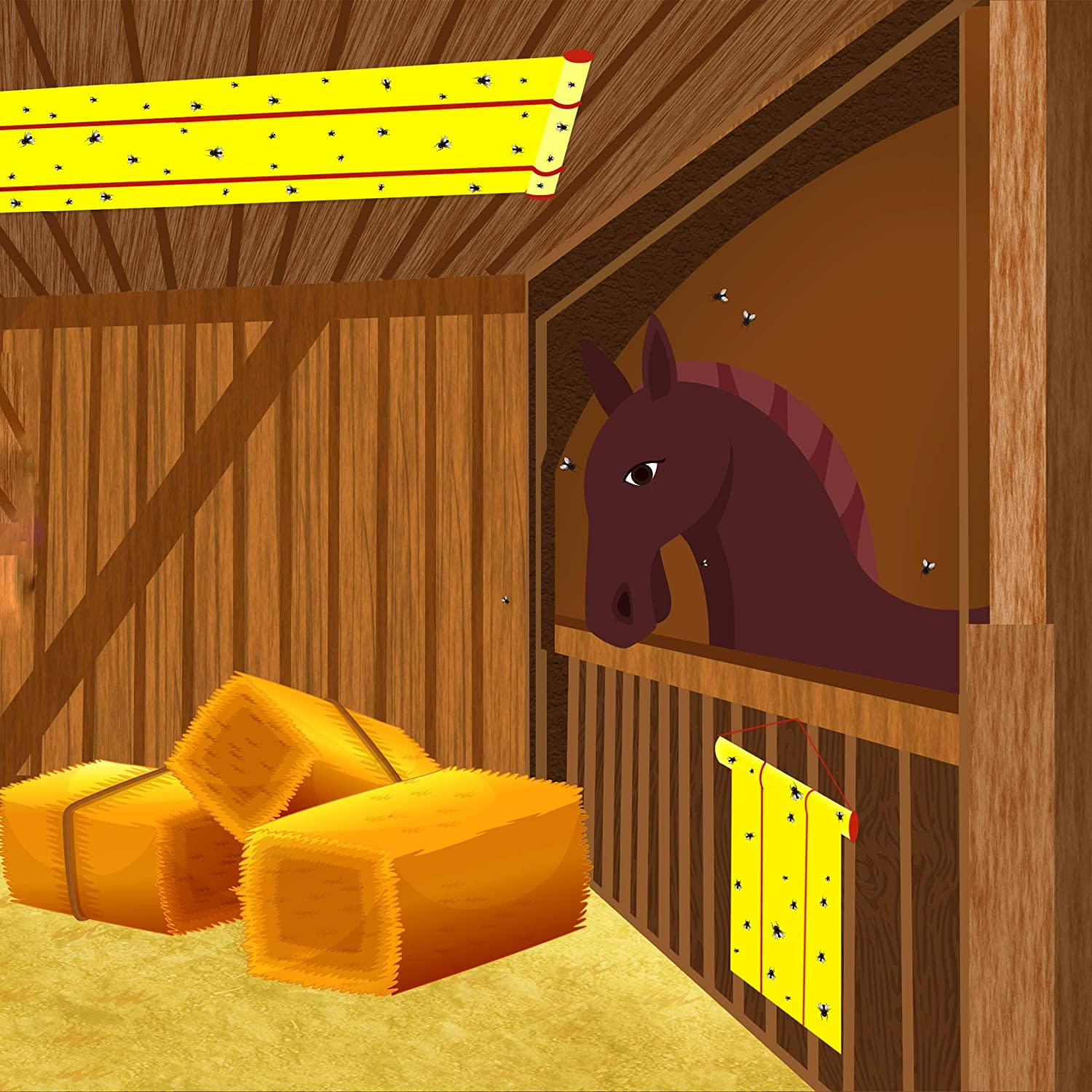 W4W, Giant Sticky Fly Trap Roll - MAX Strength - Outdoor/Indoor - Non Toxic - for Flies and Other Bugs (2 Pack- Contains 2 Giant Fly Rolls) image number 3