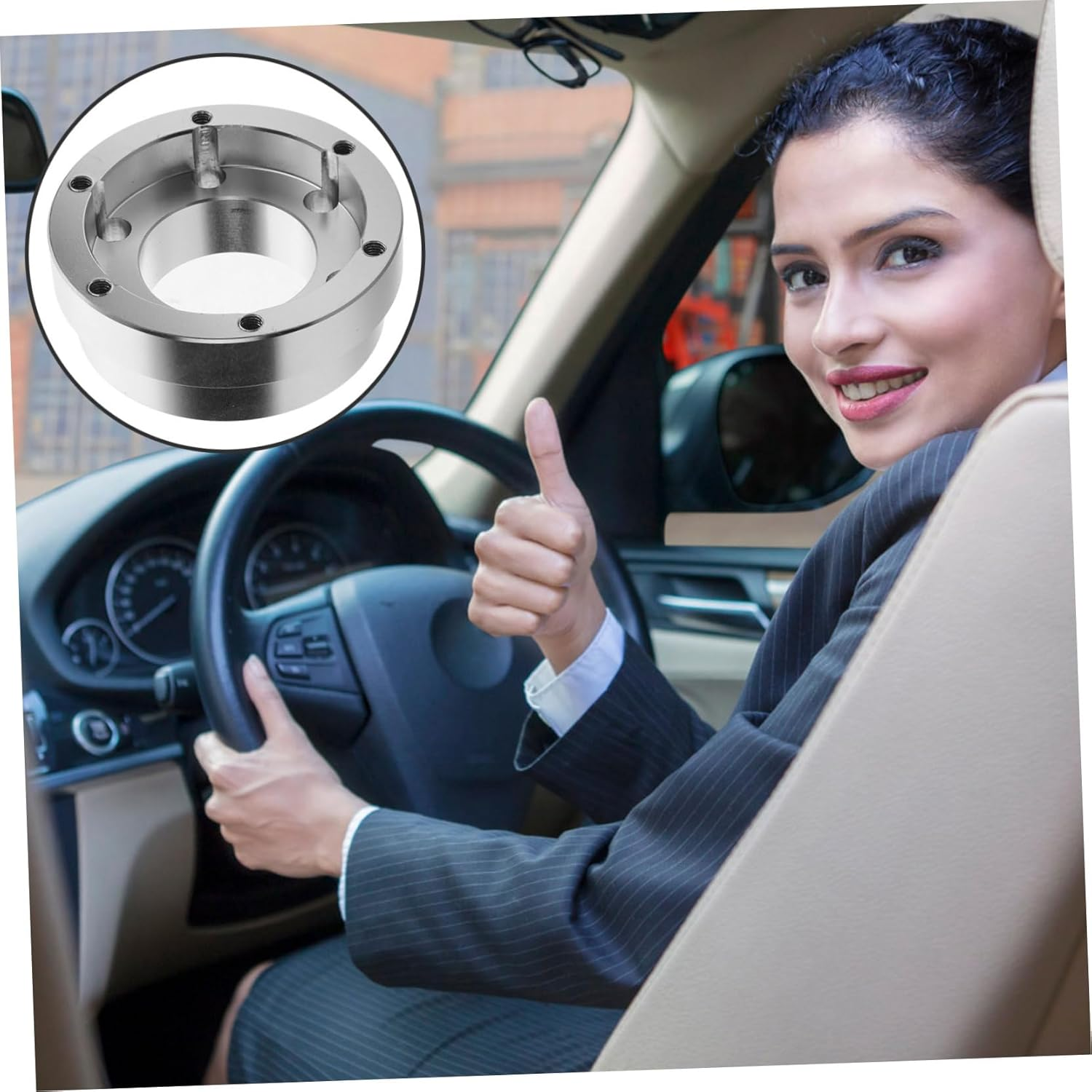 GARVALON Racing Car Steering Wheel Adapter Plate High Block Base Pad Car Steering Wheel Adapter Spacer Automotive Supply