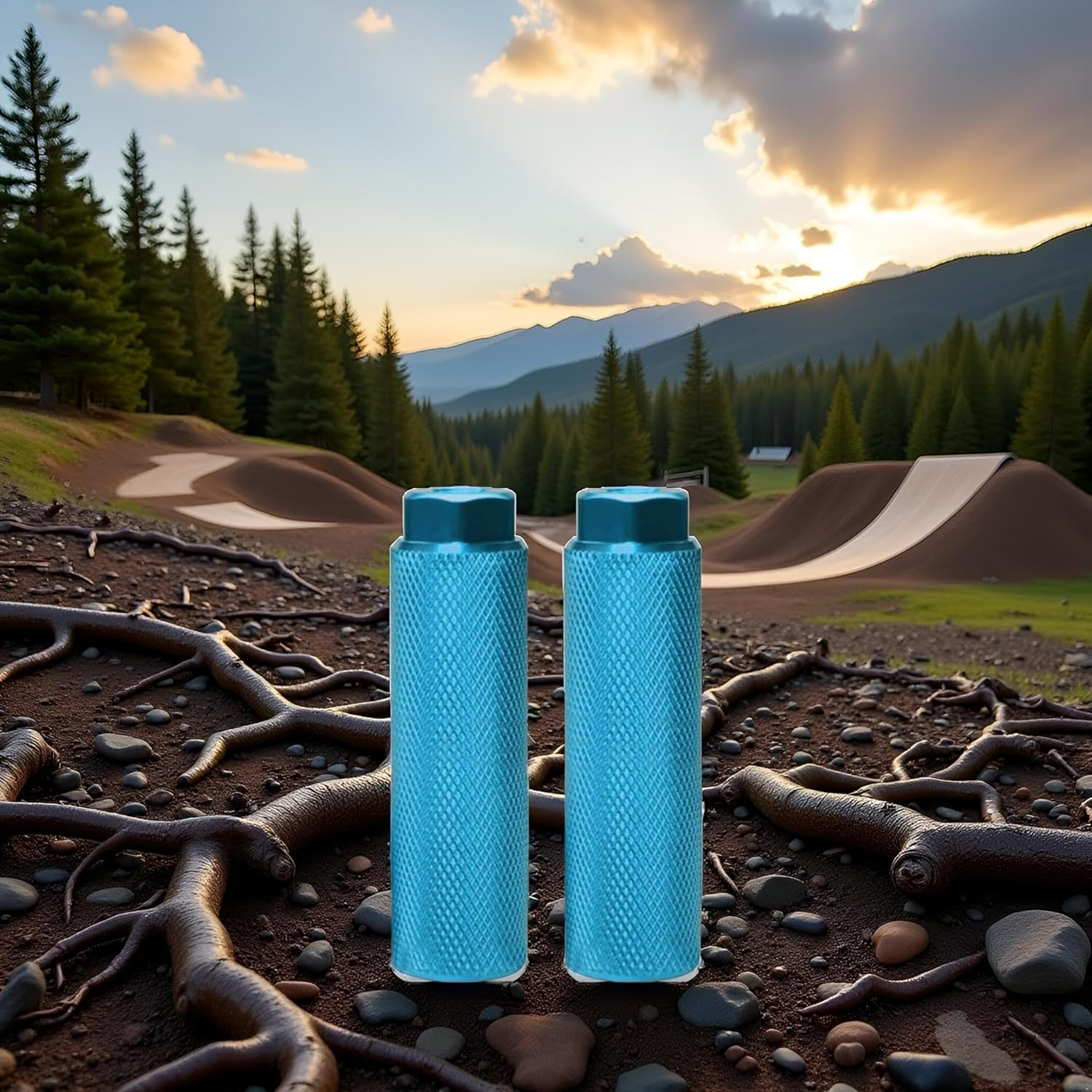 2 Pcs Amotor Bike Pegs Aluminum Alloy Anti-Skid Lead Foot Bicycle Pegs BMX Pegs for Mountain Bike Cycling Rear Stunt Pegs Fit 3/8 Inch Axles Bike Pegs Accessories Bmx Bike image number 6