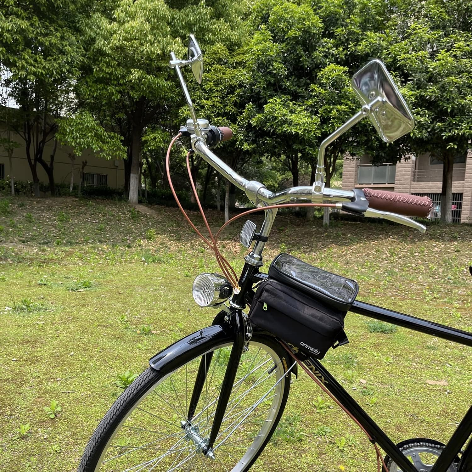 Vintage Bike Mirror Metal Bicycle Mirrors for Handlebars Rearview Cruiser Electric Side Stainless Steel Frame the Retro Parts FG-F1 image number 4