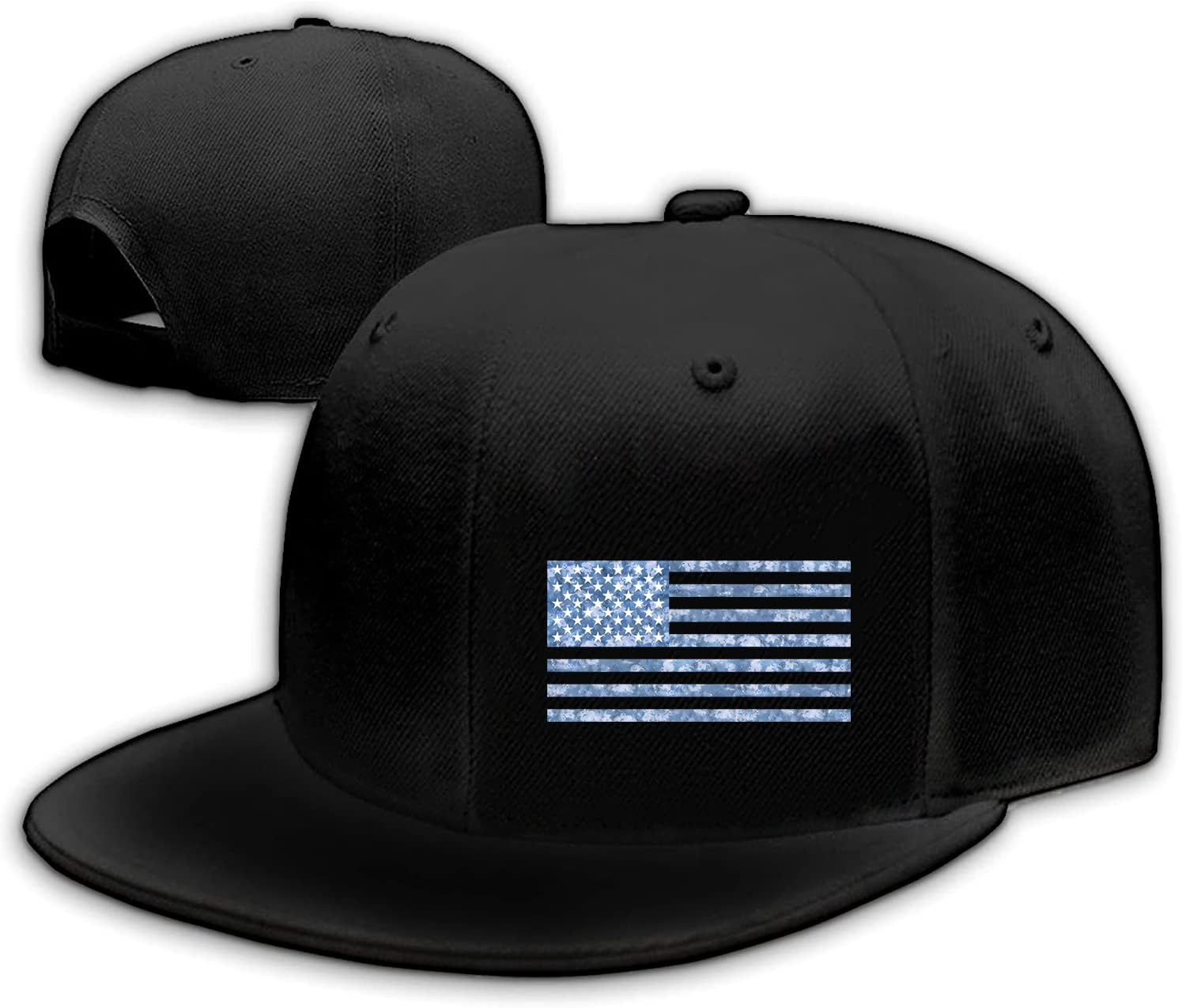 Flat Bill Hats for Men Womens Black Baseball Caps Mens Snapback Hats Flat Brim Snap Backpack Hat for Boy Fitted Hiking Hat image number 1