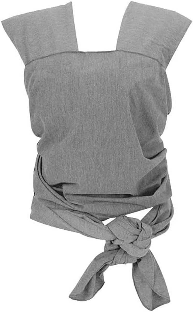 Grey Baby Wrap Carrier - Breathable Baby Sling, Lightweight Front Hugging Style Baby Carrier Hands Free Baby Carrier Both Shoulders Sling Toddler Carriers for Newborn Includes Storage Bag image number 2
