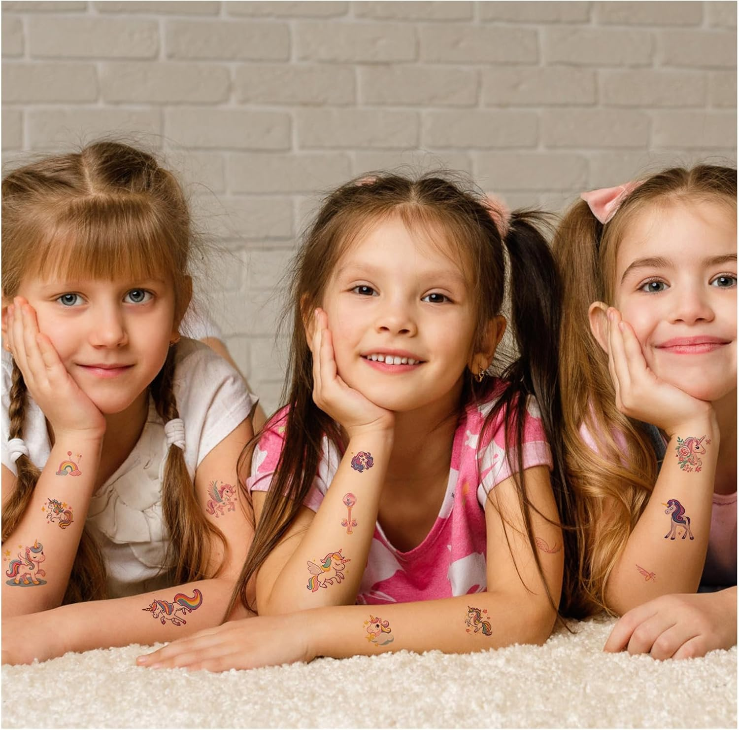 Shalve Unicorn Glitter Tattoo 12 Sheets Unicorn Temporary Tattoos Kit Party Favours Waterproof Fake Tattoos Birthday Party Favors Goodie Bags Stuffers image number 2