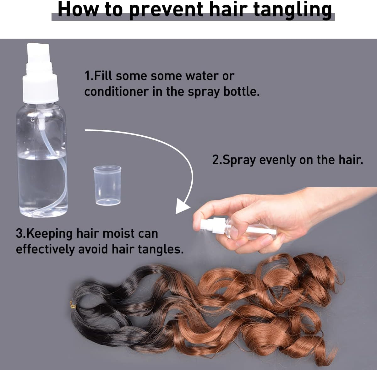 Luoyudu French Curly Braiding Hair,#4 Brown Synthetic Bouncy Braiding Hair Extensions 75G/Pack Crochet Hair Extensions 24Inch 8Pack French Curl Braiding Hair Extensions image number 4