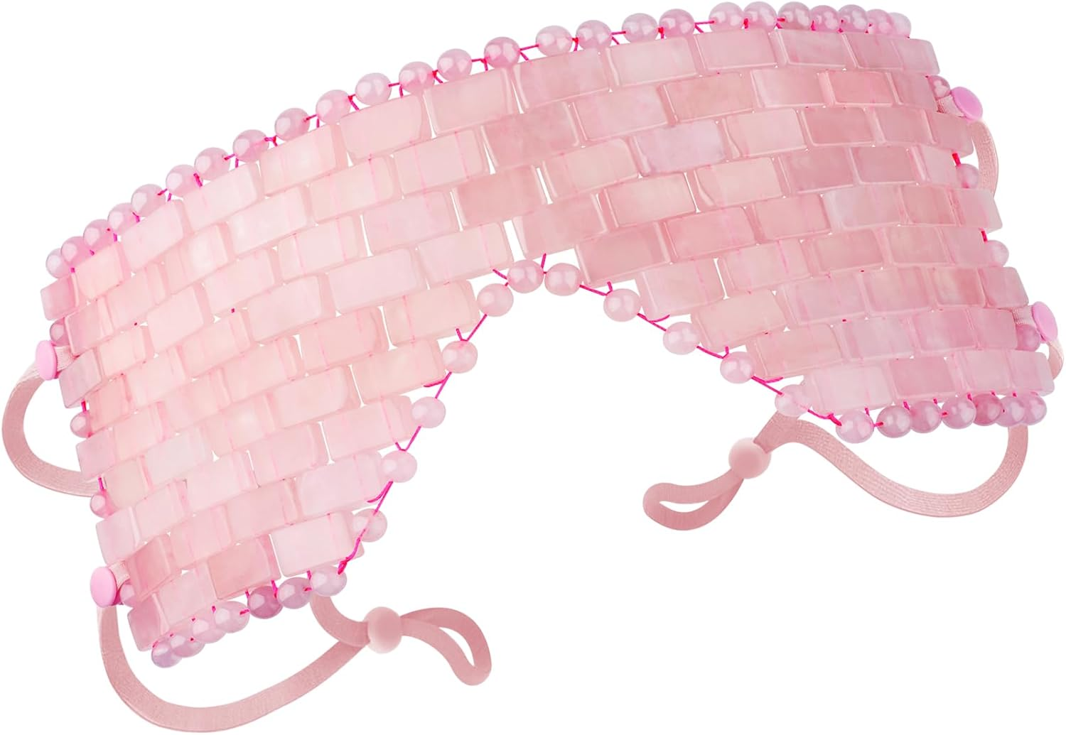 Rose Quartz Eye Mask - with Adjustable Strap for Face 100% Natural Gemstone Jade Sleep Mask for Hot & Cold anti Aging Therapy by Lazyga