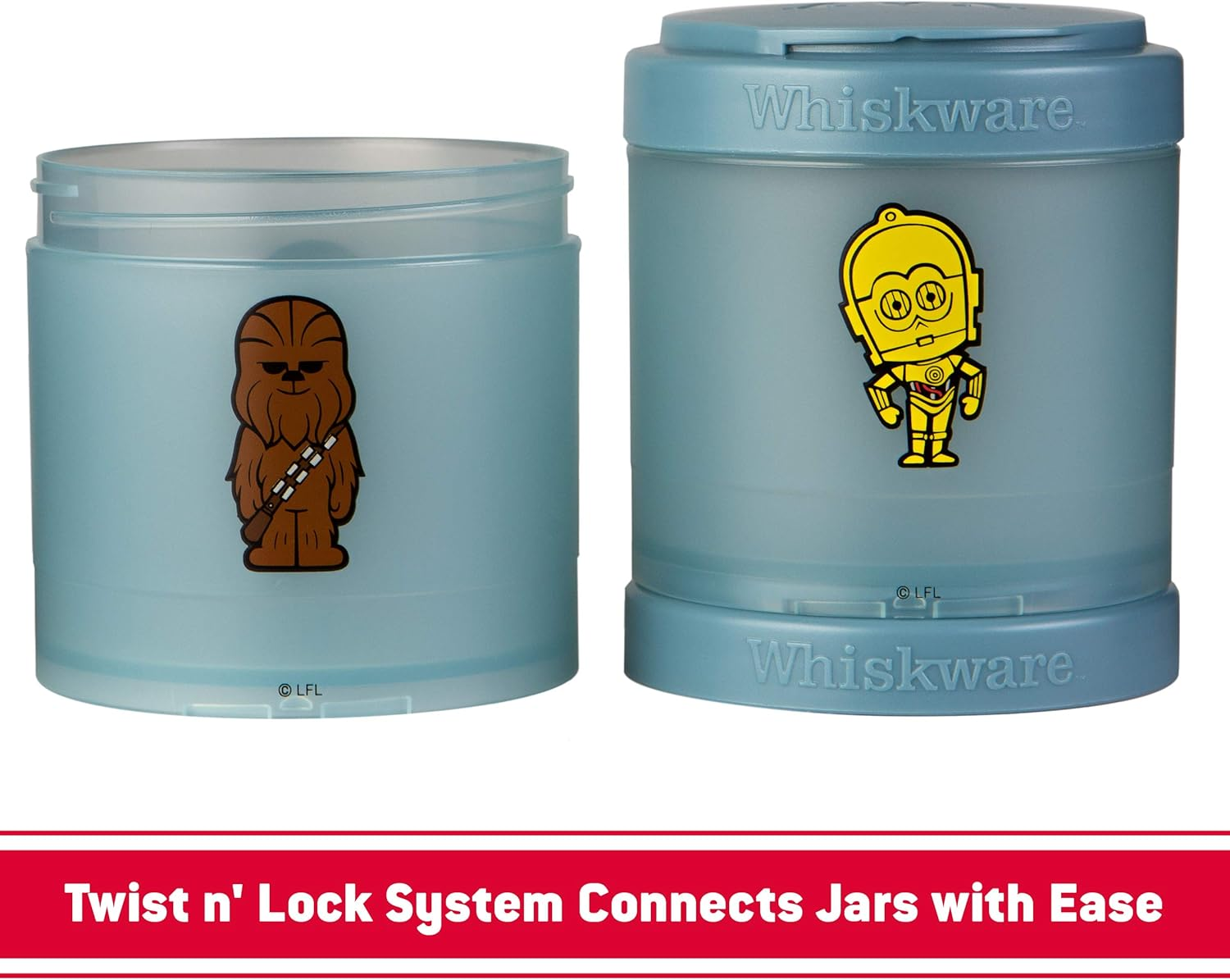 Whiskware Star Wars Stackable Snack Containers for Babies, Kids, and Toddlers, 3 Stackable Snack Cups for School and Travel, Formula and Cupholder Friendly, Stormtrooper and Darth Vader image number 3