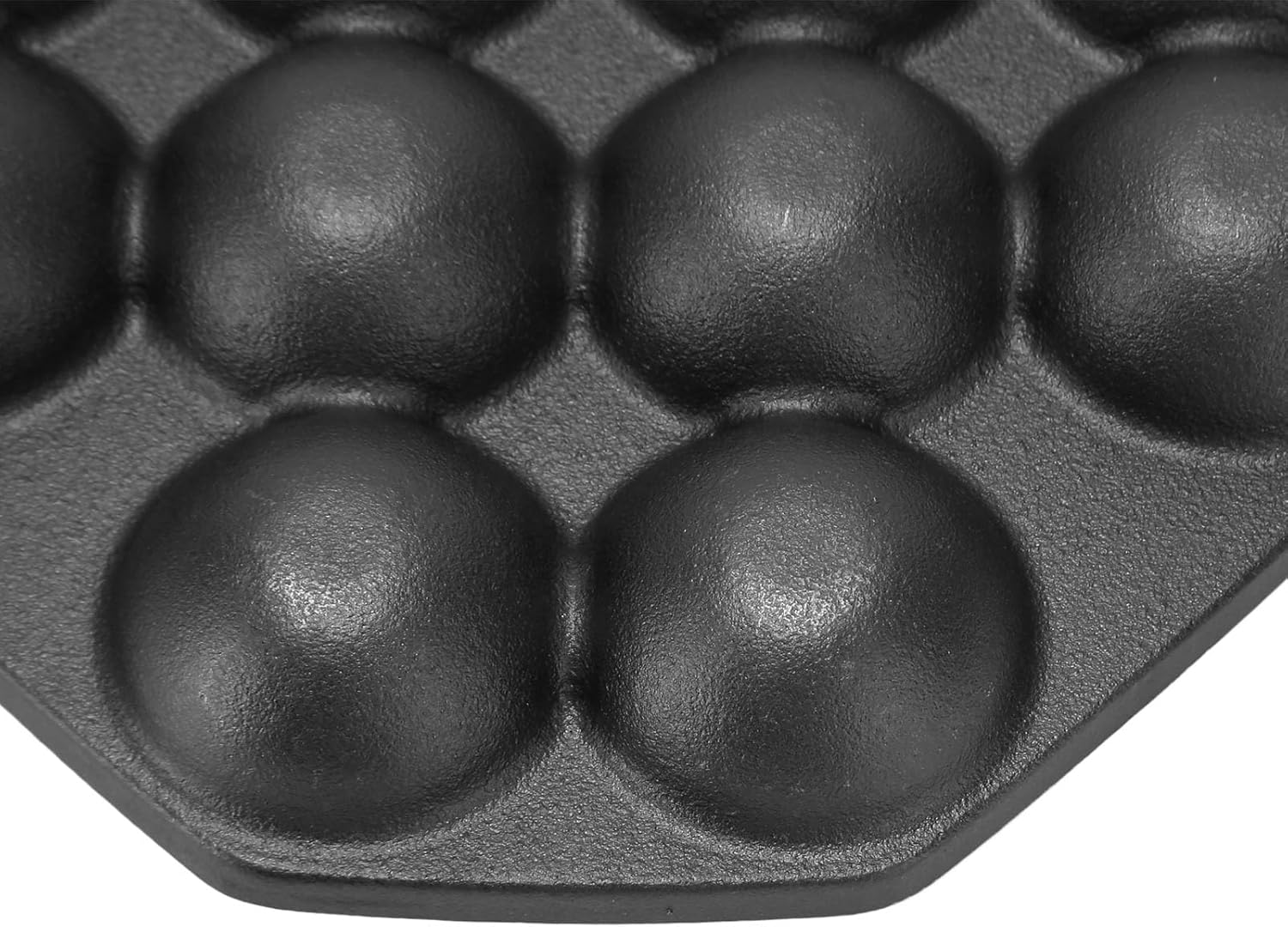 Omabeta 1PCS Cast Iron Takoyaki Pan with 12 Grid Skillet, 18Cm/7.09In Dia. Nonstick Takoyaki Maker with Long Handle for Cooking Omelets Bacon Burgers Pancakes Breakfast,Octopus Meatballs Frying Pan image number 1