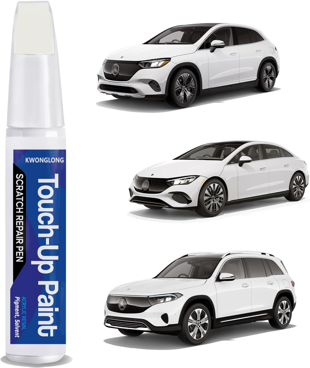 Polar White 149/9149 Touchup Paint Compatible with Mercedes-Benz, 2-In-1 Scratch Repair Pen Exact Color Match, Car Scratch Repair Pen