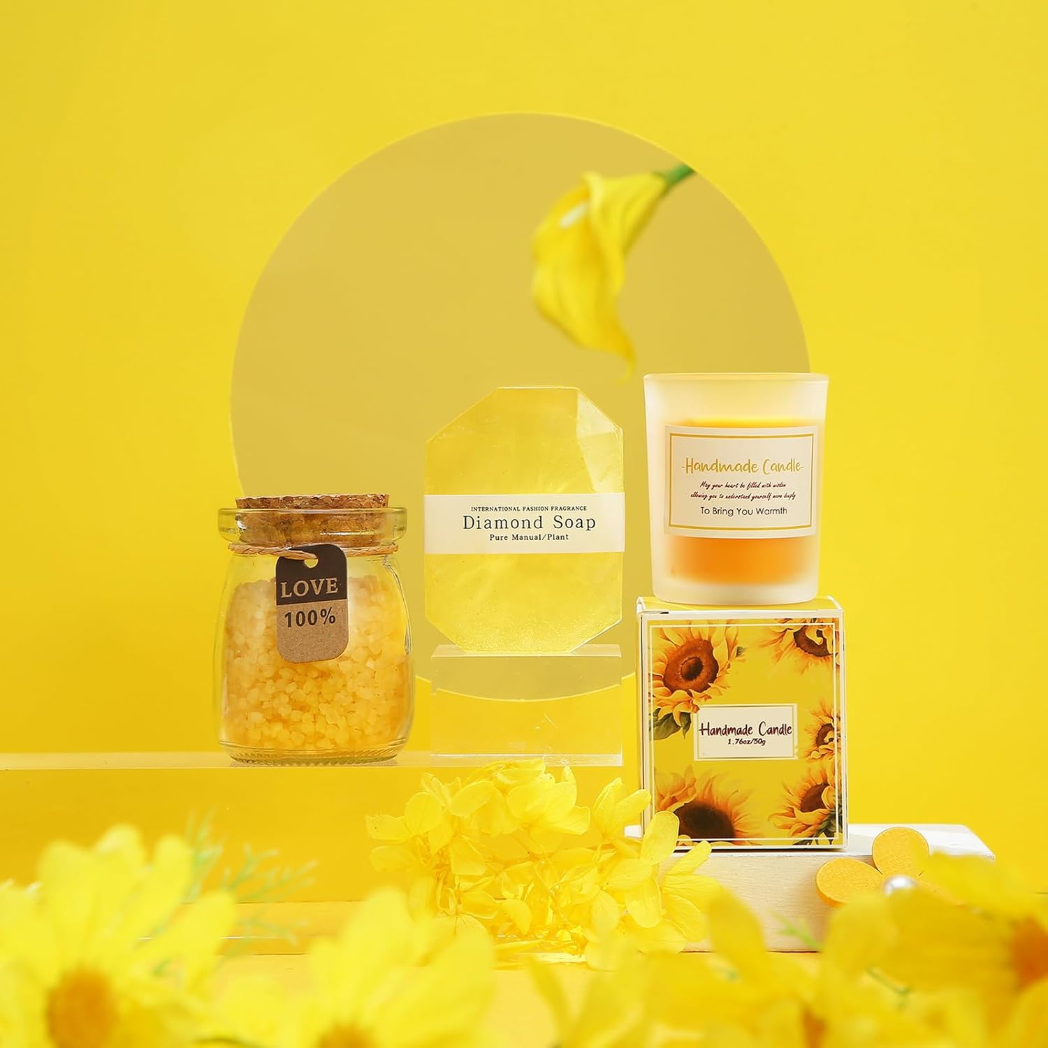 Happy Birthday Gift Women, Sunflower Gifts, Thankyou Gift, Coworker Get Well Soon Gift, Coffee Cup Set, Relaxation Pamper Spa Gift Box for Wife, Sister, Best Friends image number 2