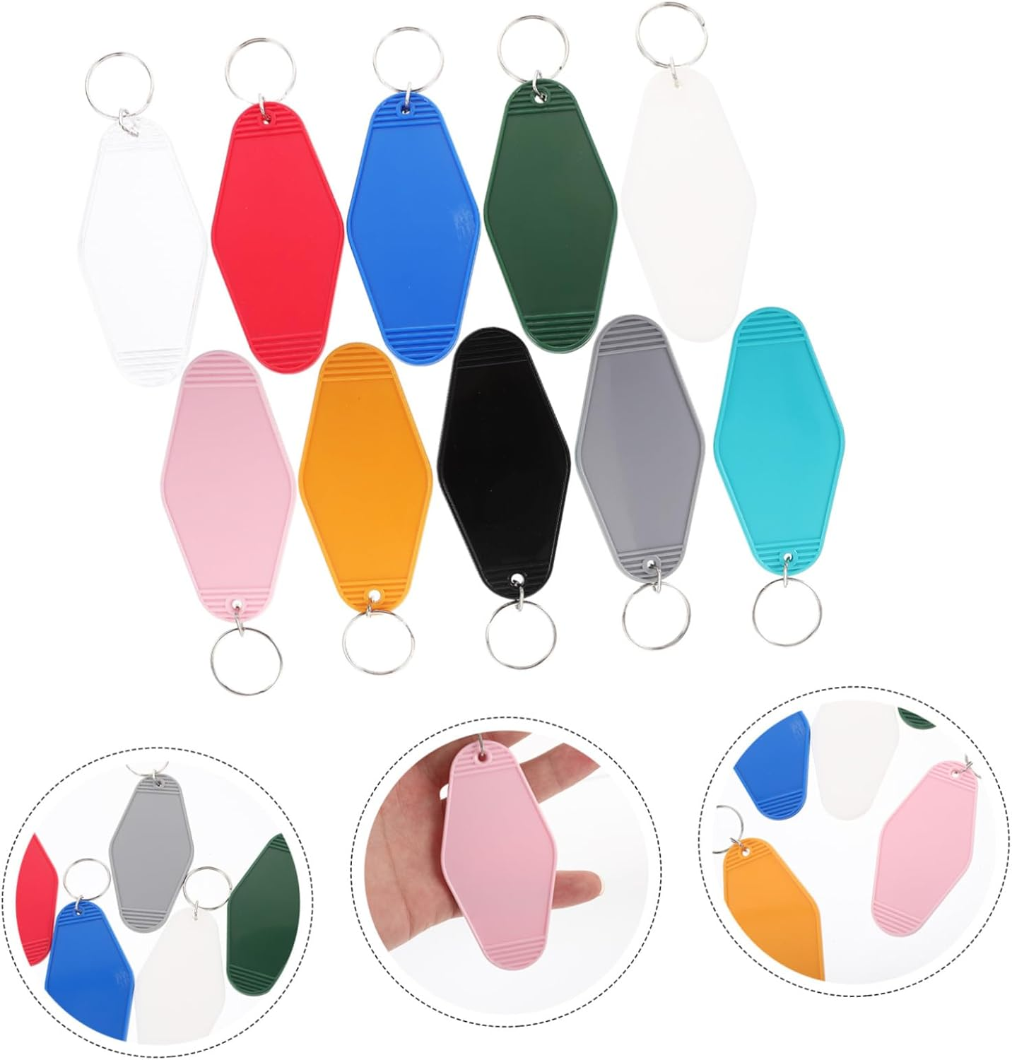 LRXIYODE 20Pcs Plastic Key Identification Tags Luggage Hanging Labels for Suitcases Backpacks Keys Reusable Keychain Tags for Travel and Bag Organization Random Color image number 1