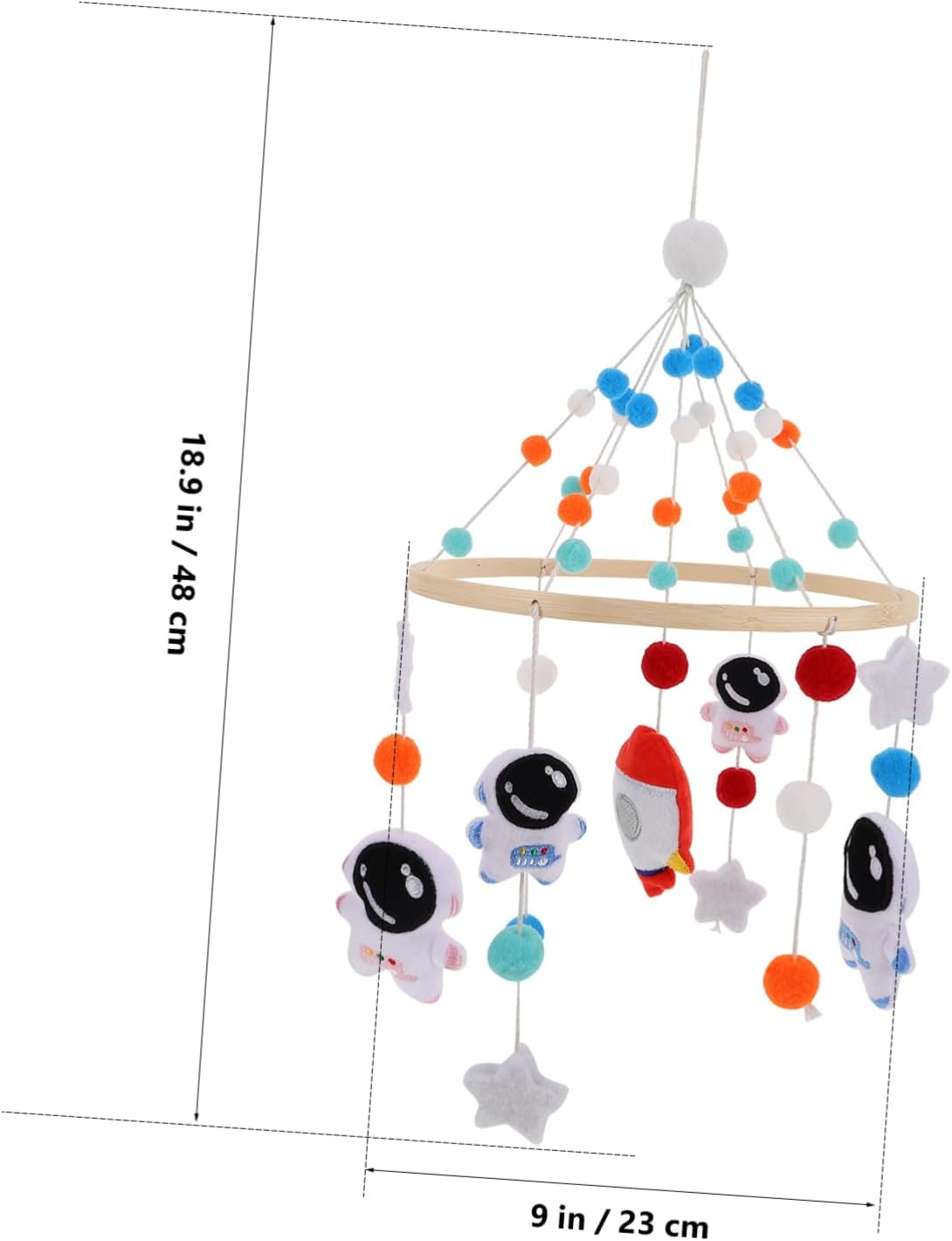 Pendant with Astronaut Versatile Nursery Decoration for Cribs Cots Strollers Montessori for Visual Development image number 6