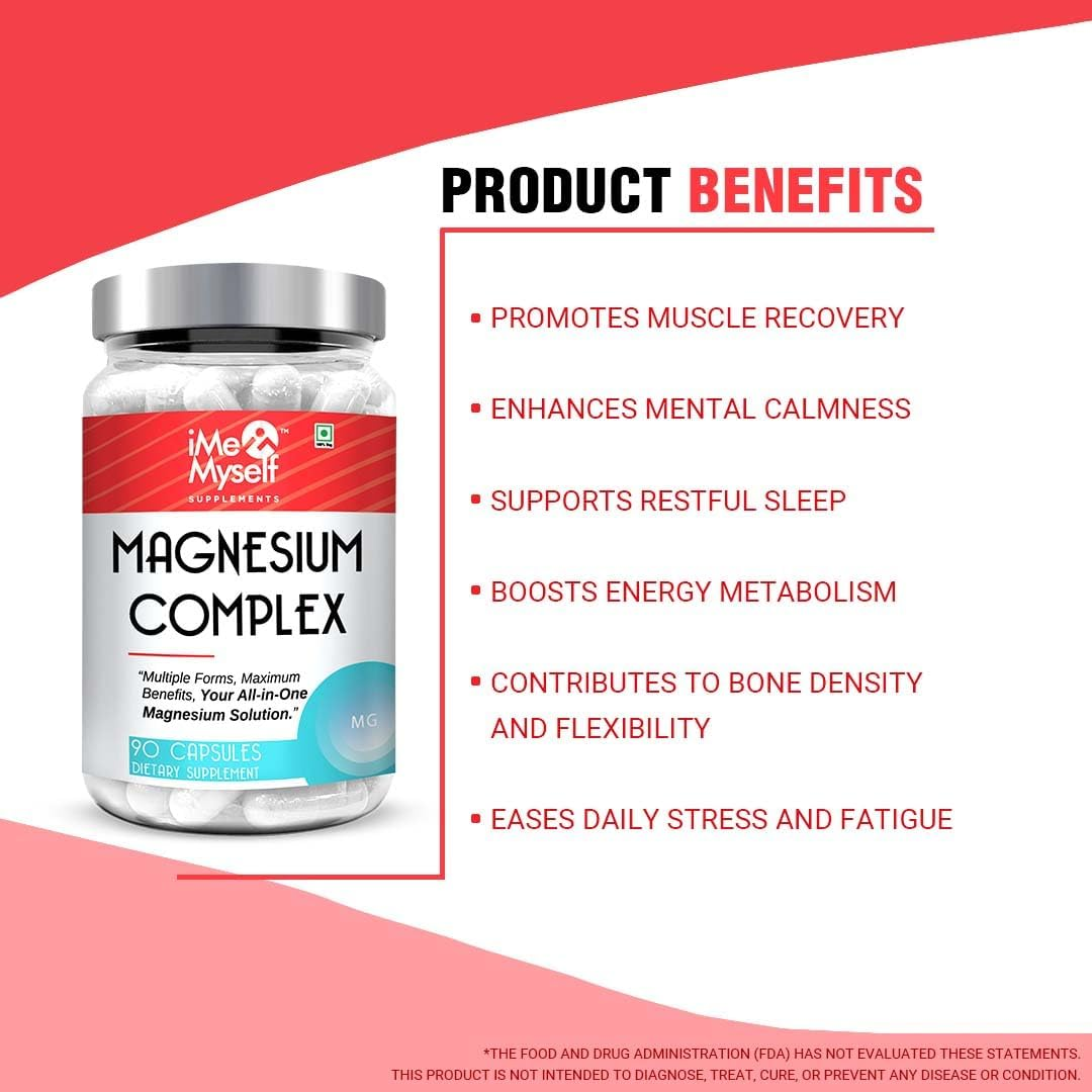 Imemyself Magnesium Complex &ndash; 90 Capsules | All-In-One Magnesium Solution