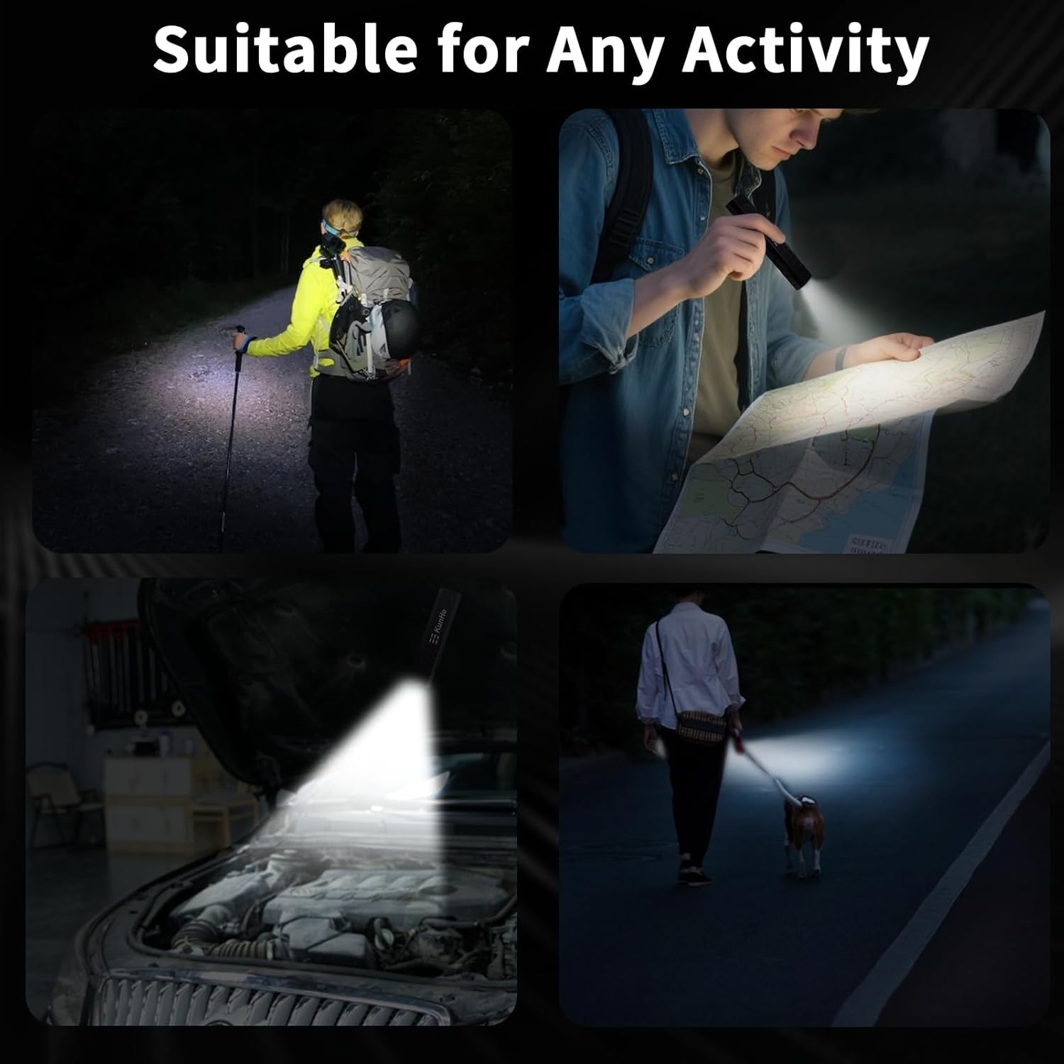 Kunhe USB Torch LED Rechargeable Flat Handy 800 Lumen Flat Torch with Magnet, 1200 Mah Battery, 4 Modes, Perfect as an EDC Mini Light for Everyday and Emergency Use image number 6