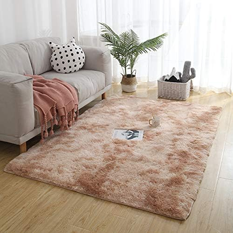 Washable Fluffy Rug, 60X120Cm Extra Thick 3.0 Cm Rectangular Rug Mat, Absorbent Non-Slip Carpet for Bedside, Sofa, Porch, Entrance. (Cherry Blossom Pink)