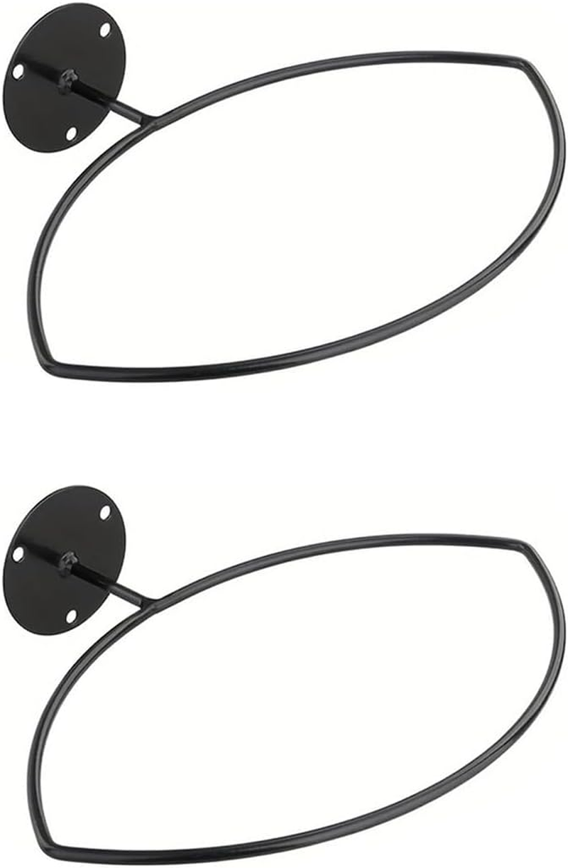 AIMALL 2-Piece Black Iron Wall-Mounted Rugby Rack, 10.5&times;6.6In Space Saving Wall Mounted Rugby Holder &ndash; Heavy-Duty Sports Equipment Organizer for Garage & Game Room image number 2