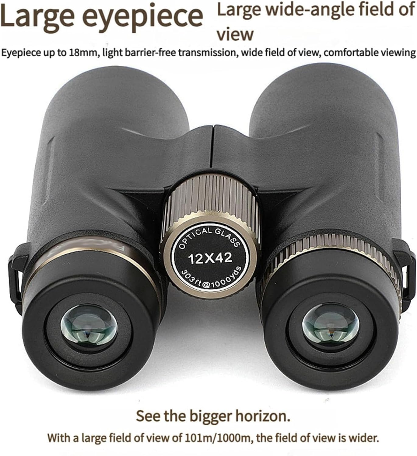 12X42 Adults High Magnification Binoculars, Waterproof & Fogproof, Wider View, Night Vision, Great for Bird Watching, Hunting & Travel and Concerts (Green) image number 1