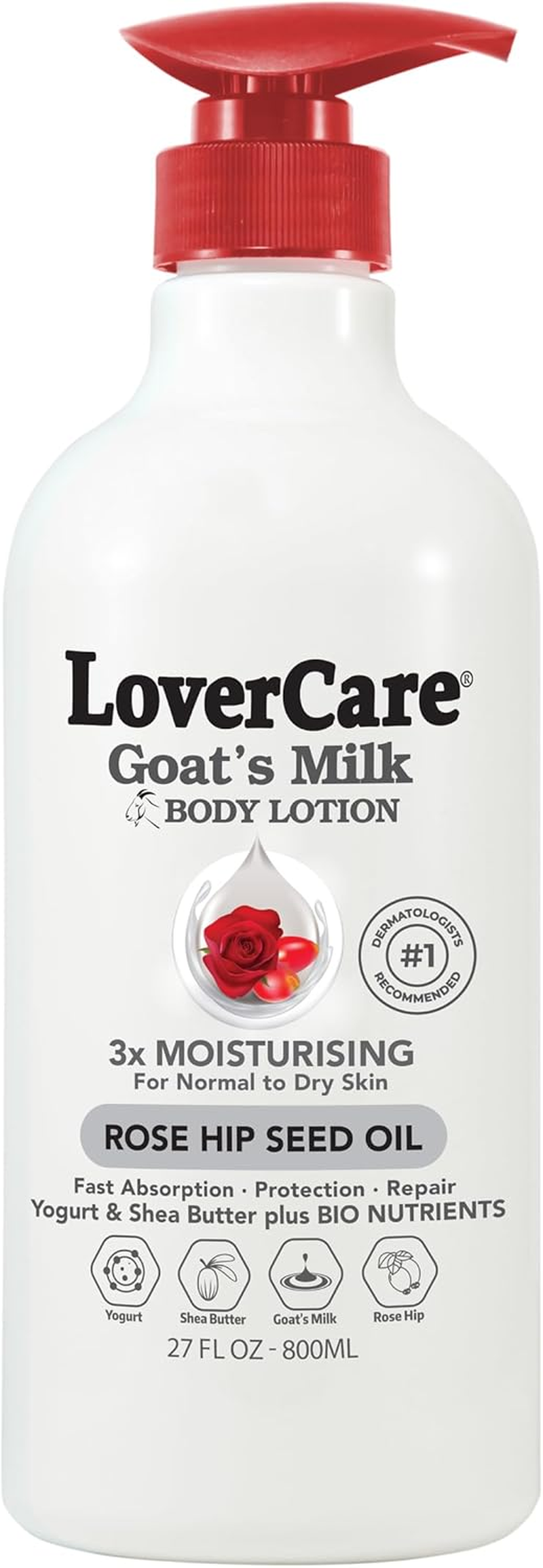 Lover'S Care Goat'S Milk Body Lotion, Rose Hip Seed Oil, 800 Ml image number 1