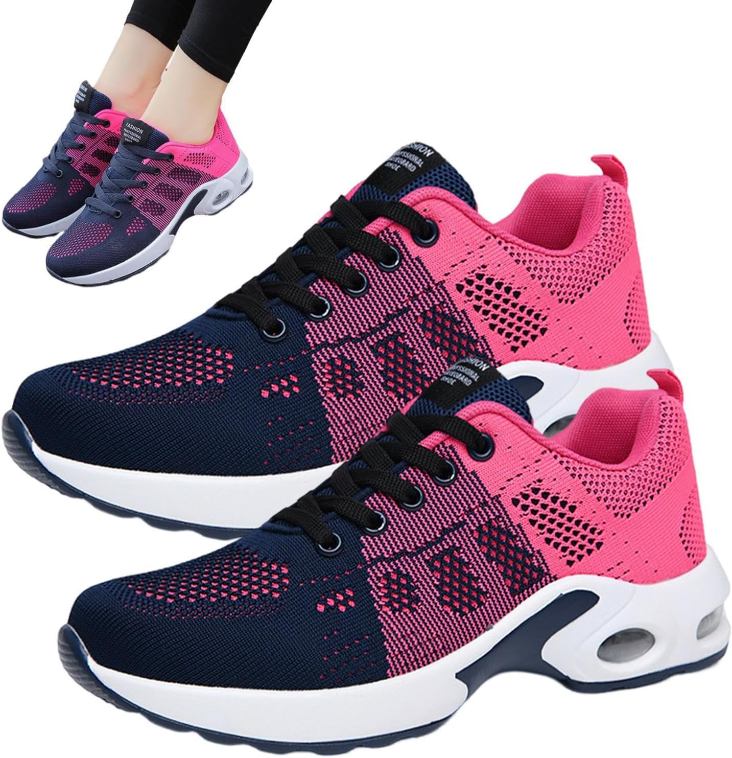 POCHY Women'S Orthopedic Sneakers - Breathable Women Orthopedic Tennis Shoes | Women Casual Orthopedic Walking, Tennis, Running Shoes For, Shopping, Traveling, Sports Hot Pink image number 7