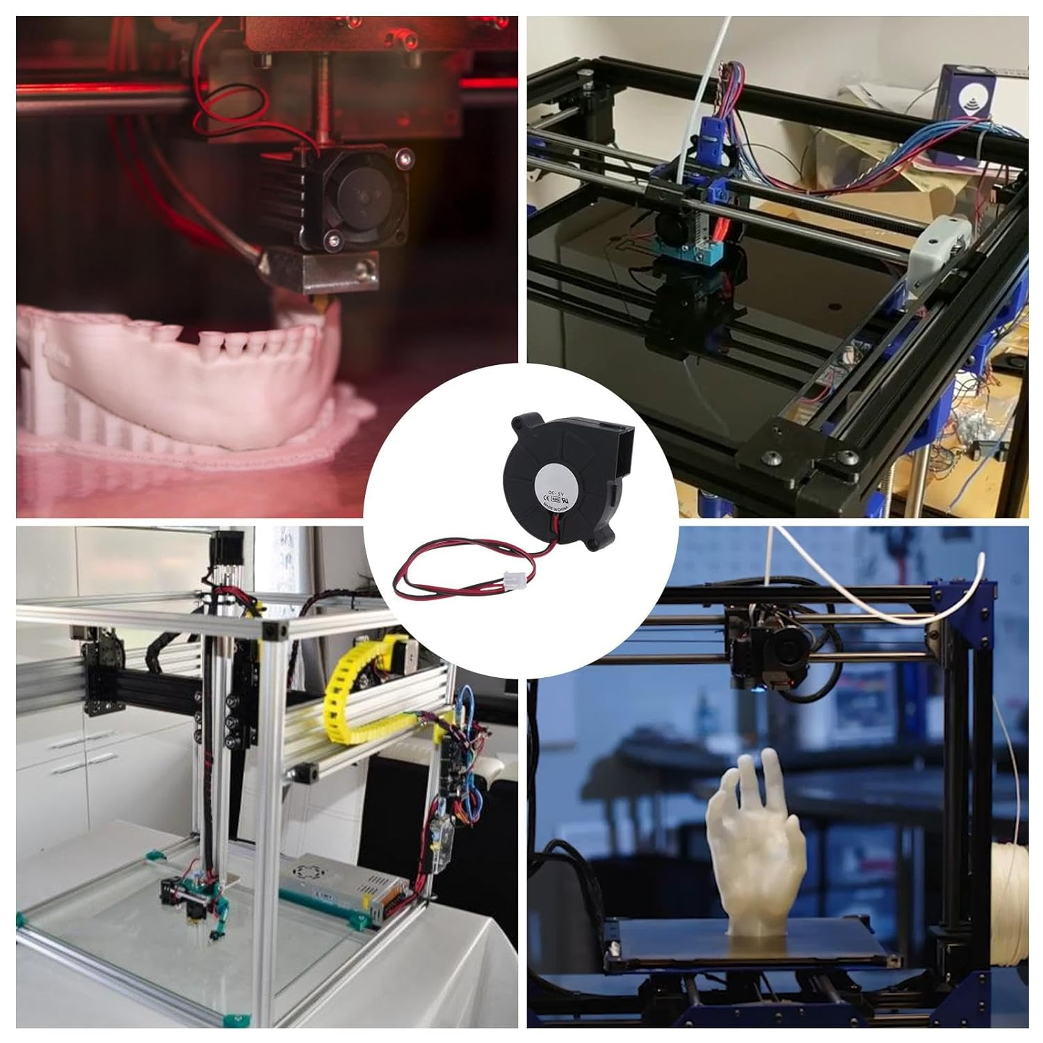 Brushless Dc Fan Blower - 5V/12V/24V Ball Bearing Dc Brushless Cooling Turbo Fan - 2 Pin Connector Replacement Blower Printer Accessory image number 3