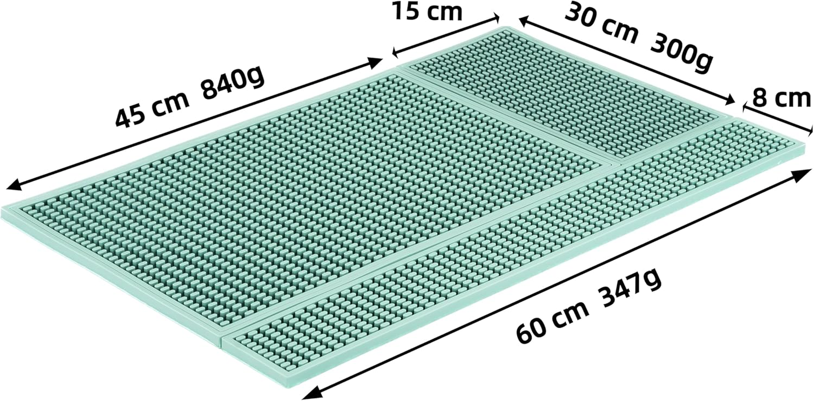 NEOUZA Silicone Bar Mat for Countertop, Heat-Resistant and Spill-Proof Bartending Mat, Modern Minimalist Style Cup Coaster for Home Bar and Coffee Bar (60&times;38Cm/Combined/Black) image number 3