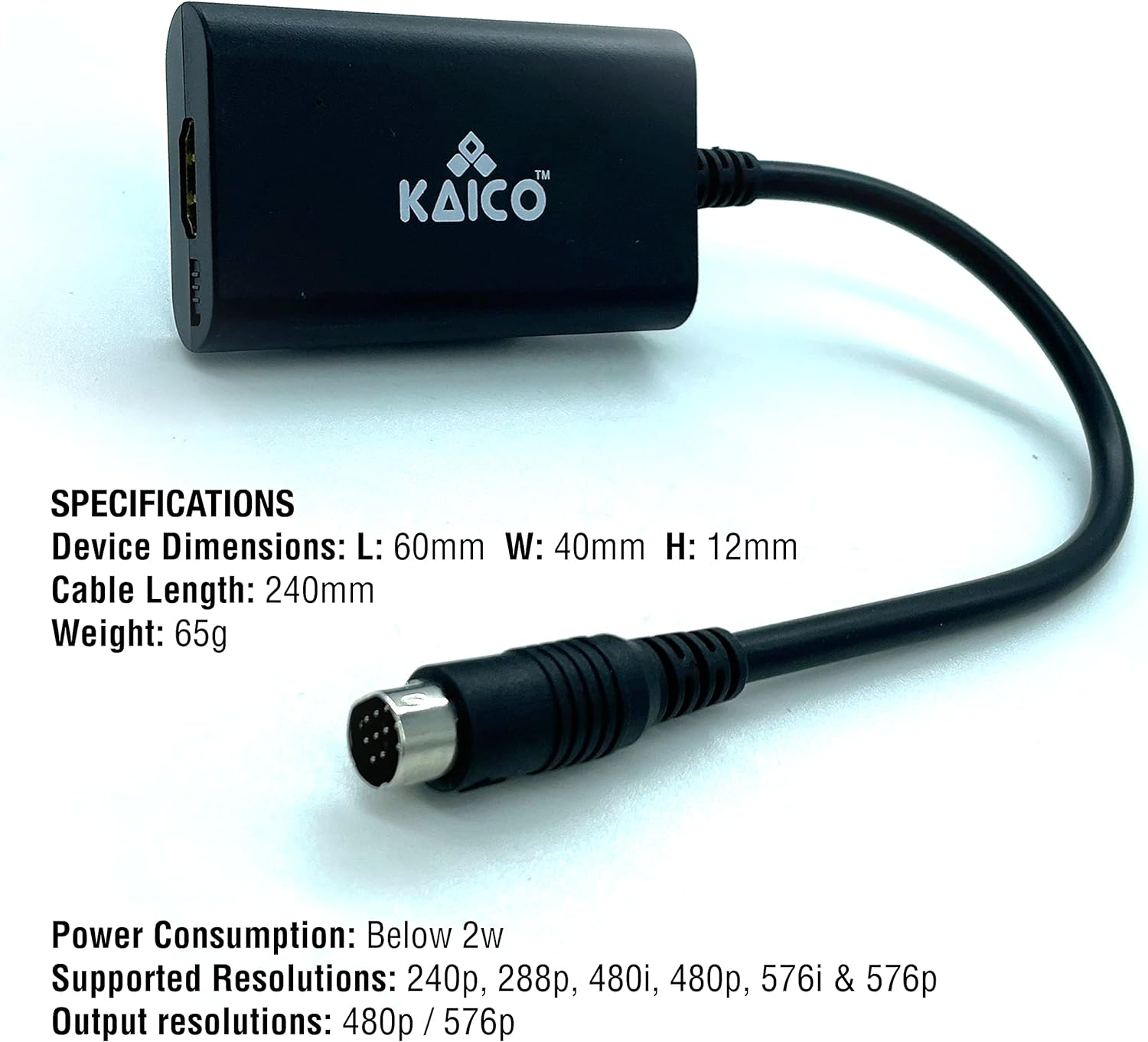 Kaico SEGA Saturn 1080P HDMI Adapter - for Use with Sega Saturn - Supports S Video Output &ndash; Supports PAL and NTSC Consoles &ndash; Aspect Ratio Switch for 16:9 or 4:3