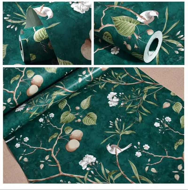 JLHOUSE AU99452 Peel and Stick Flower Tree Wallpaper Self Adhesive Removable Paper Wall Covering Shelf Drawer Liner Vinyl Roll 17.7" X 118" /Roll image number 2