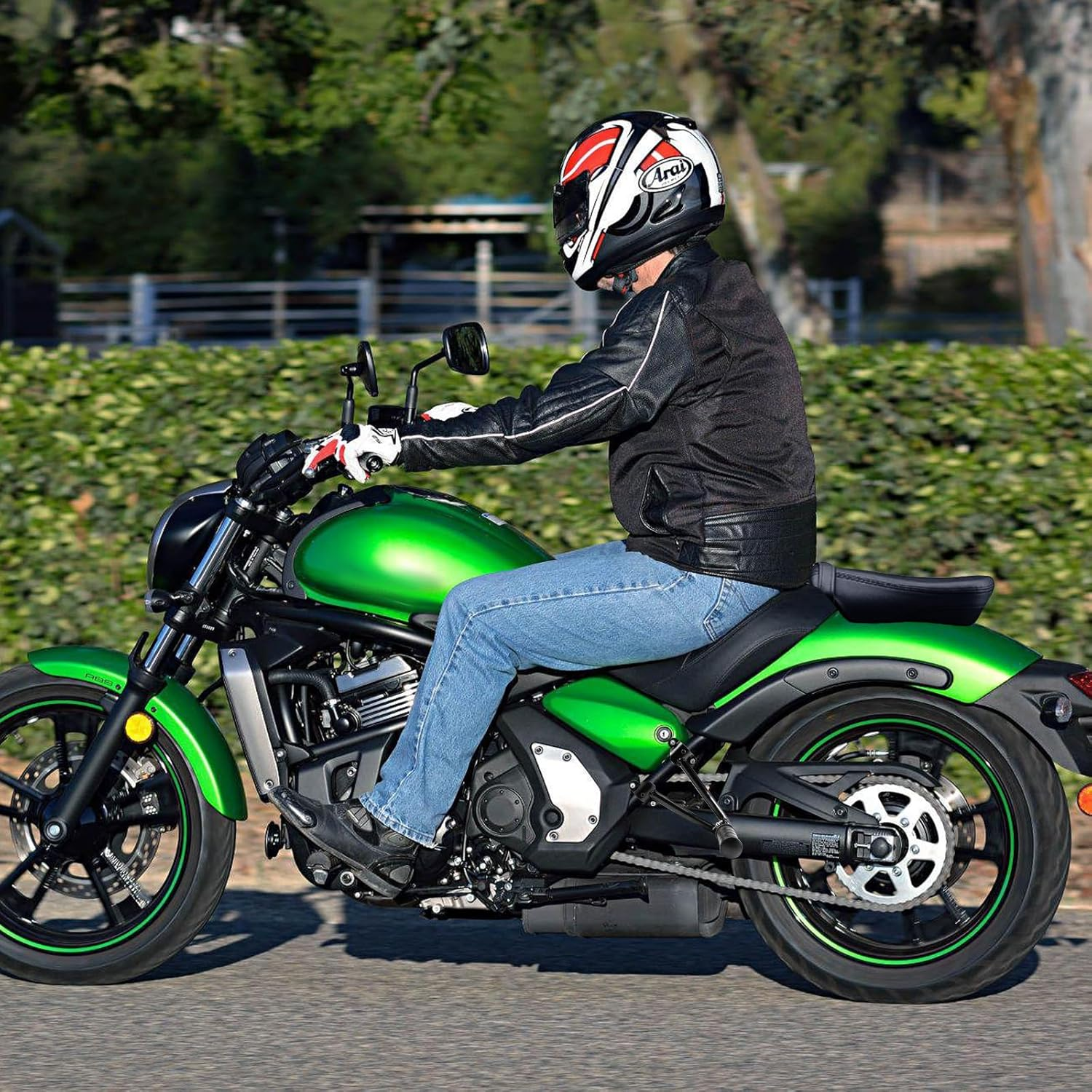 Motorcycle Passenger Seat & Foot Pegs for Kawasaki, Rear Seat Pillion Footpeg Kit Replacement Accessories for Kawasaki Vulcan S 650 VN650 2015-2024 image number 1