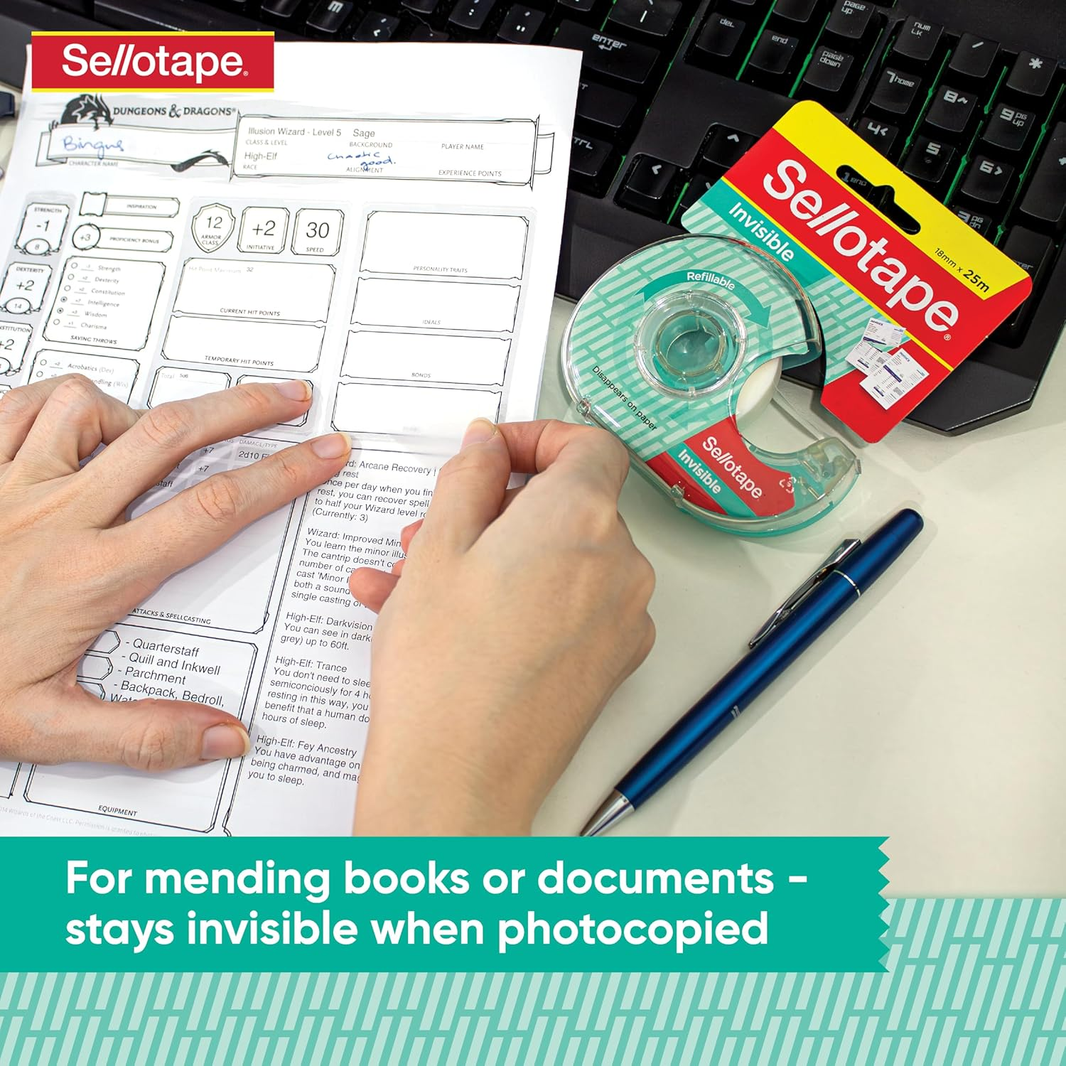 Sellotape Invisible Tape with Dispenser, 18Mm X 25M image number 2