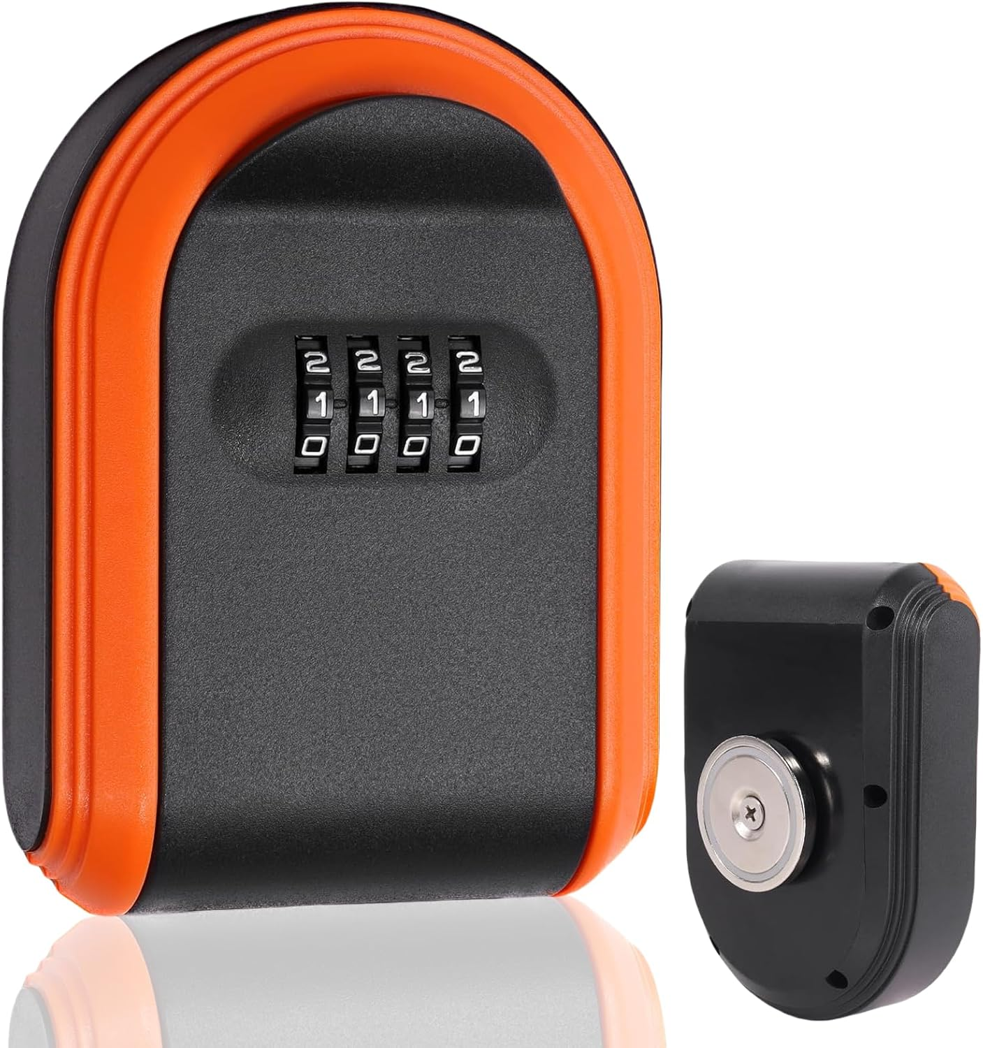 Rylaxzon Magnetic Key Holder with Combination Lock - Waterproof Outdoor Key Lock Box for Cars (Orange) image number 2