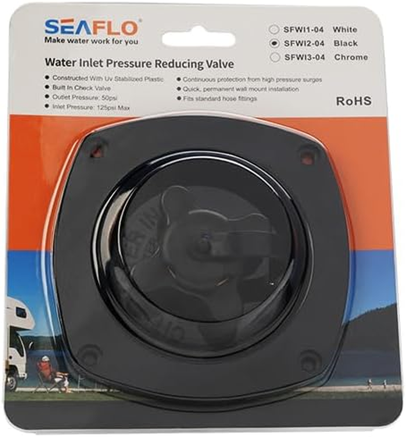 SEAFLO Wall Mount Pressure Regulated Water Inlet (Black) image number 1