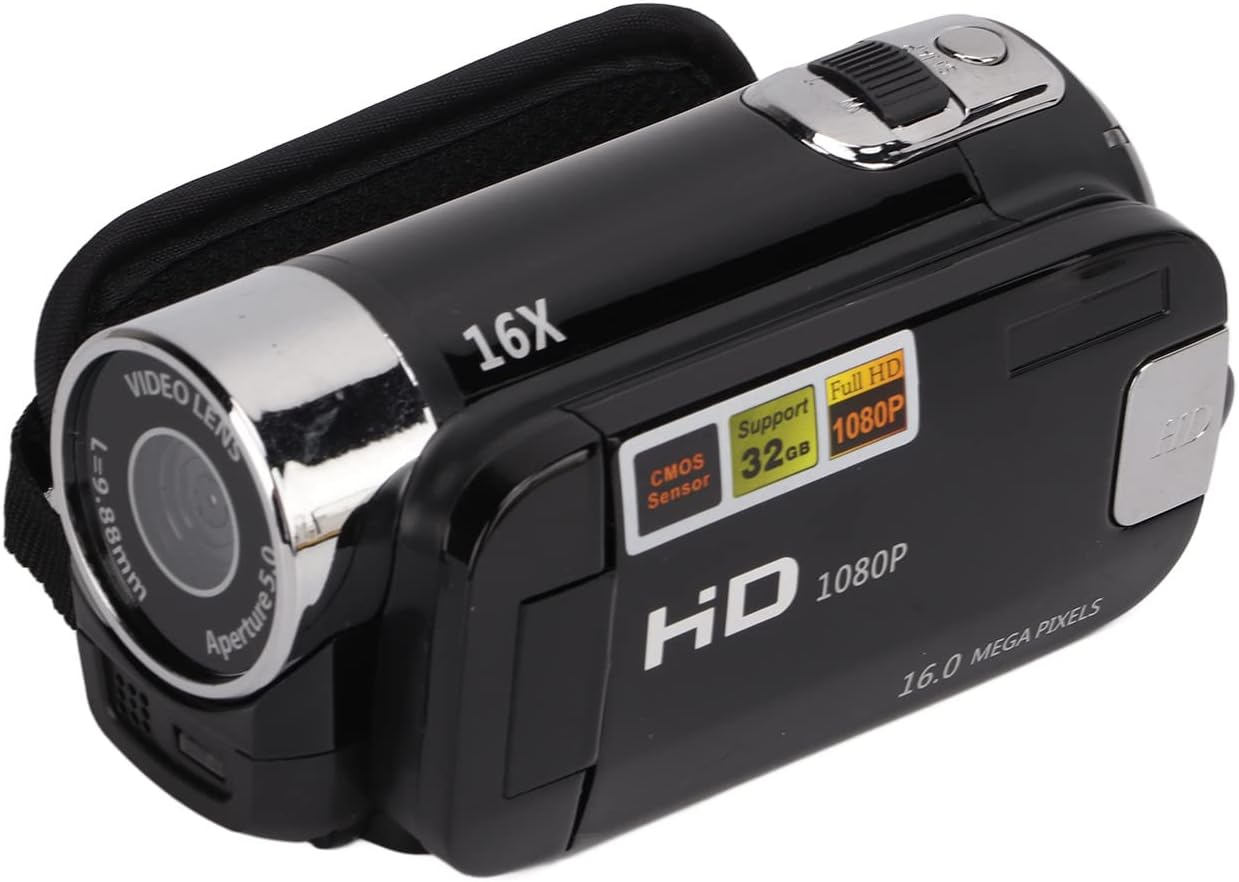 Video Camera Camcorder 4K, Full HD 48MP Vlogging Camera with 2.7 Inch 270&deg; Rotation Color Screen, 16X Zoom, Built in Flash, Digital Camera Recorder Foryoutube (Black) image number 1