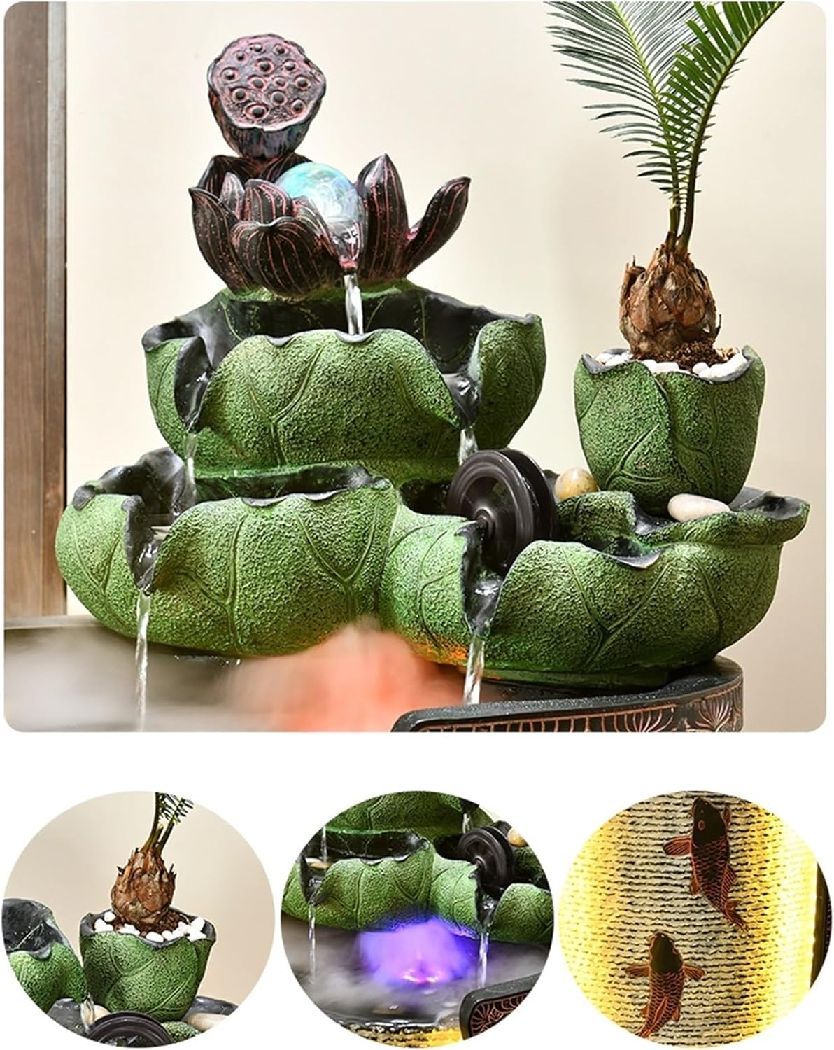 Outdoor Fountain Water Lotus Leaf Floor Decoration, Office Living Room Indoor Circulation Feature, Garden Landscape