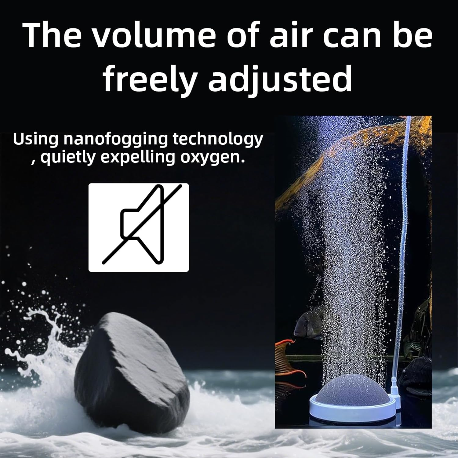 Aquarium Air Stone Kit - 50Mm Nano Bubble Oxygen Stone for Fish Tanks, Silent Oxygen Diffuser for Aquariums with Fish/Shrimp/Hydroponic Plants (Accessories Not Included)