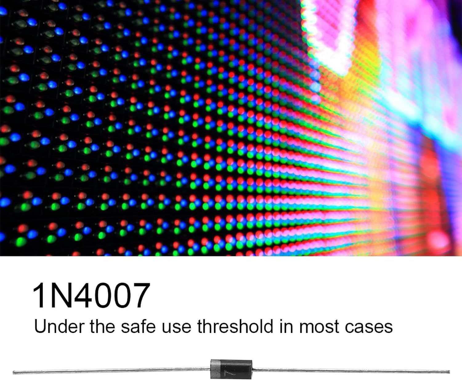 100Pcs 1N4007 1A High Voltage Rectifier Diodes, Large Capacity, Harmless, Replacement Part for Your Projects with Materials to Increase Service Life