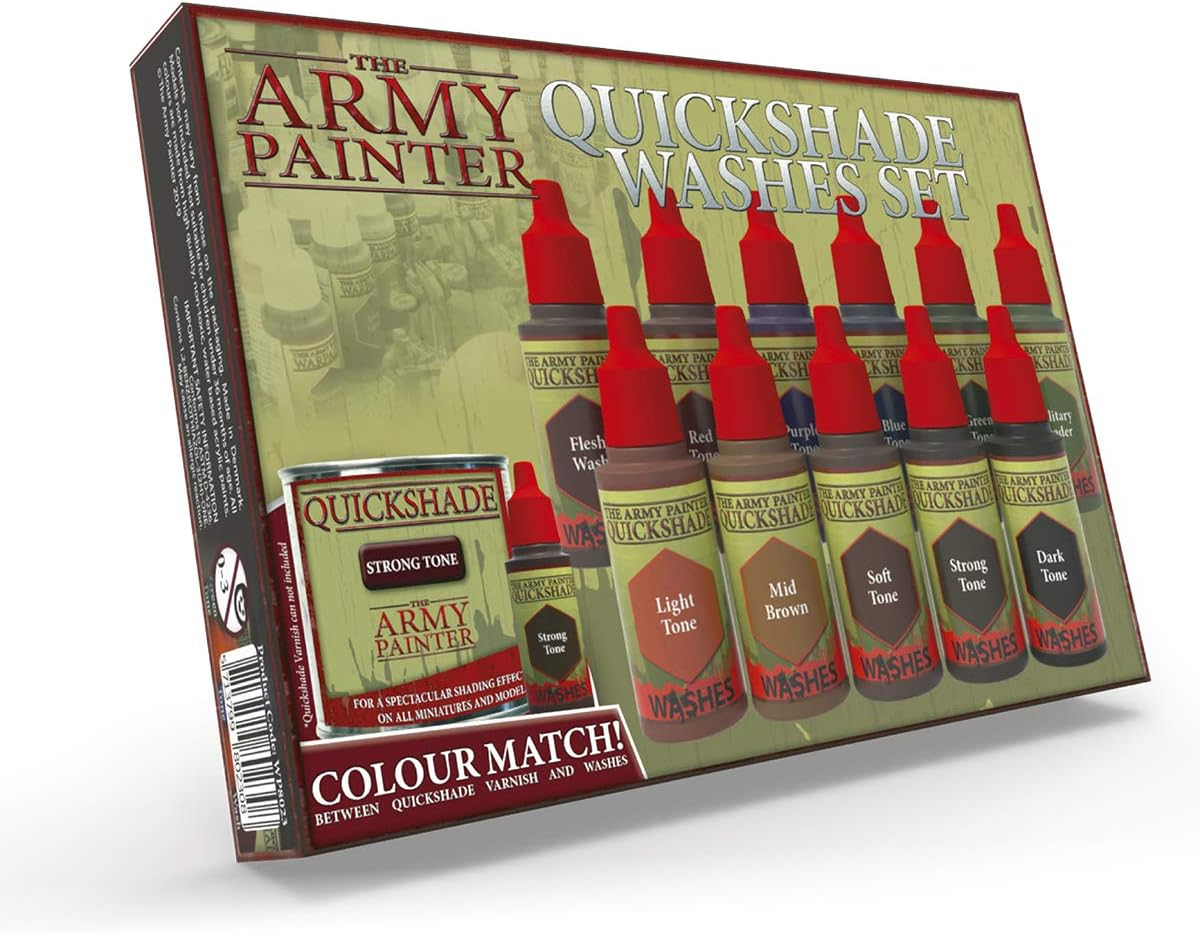 The Army Painter Warpaints Quickshade Wash Set - Miniature Painting Kit of 11 Dropper Bottles with Fluid Acrylic Paint Color Washes image number 4