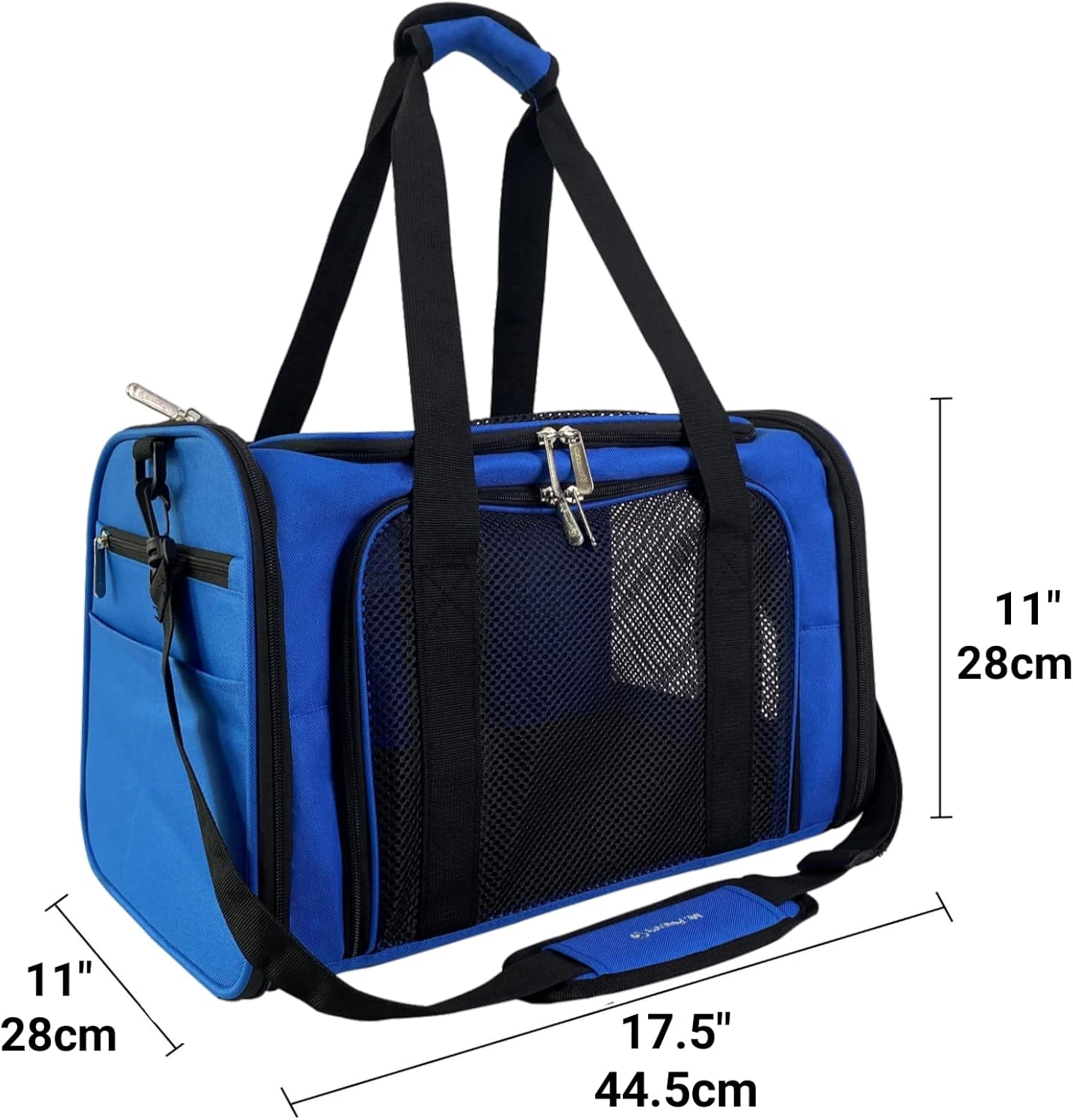 Mr. Peanut'S Airline Approved Soft Sided Pet Carrier, 17.5X11X11 Travel Tote with Soft Padded Bedding with Strong 1/4" Wood Base, Seatbelt & Luggage Attachment, Perfect for Cats and Small Dogs image number 5