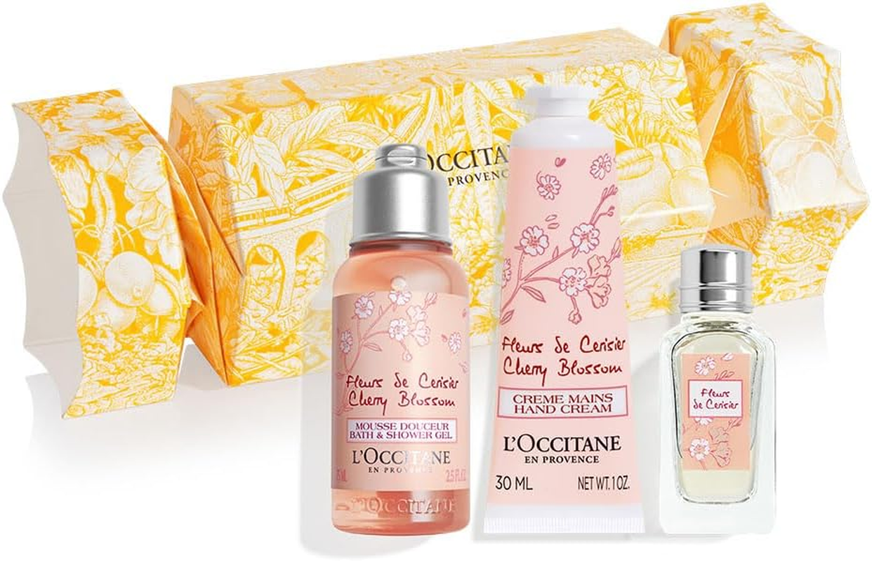 L'Occitane Cherry Deluxe Cracker | Delicately Scented Bodycare | Online Exclusive | Luxury Gift Set